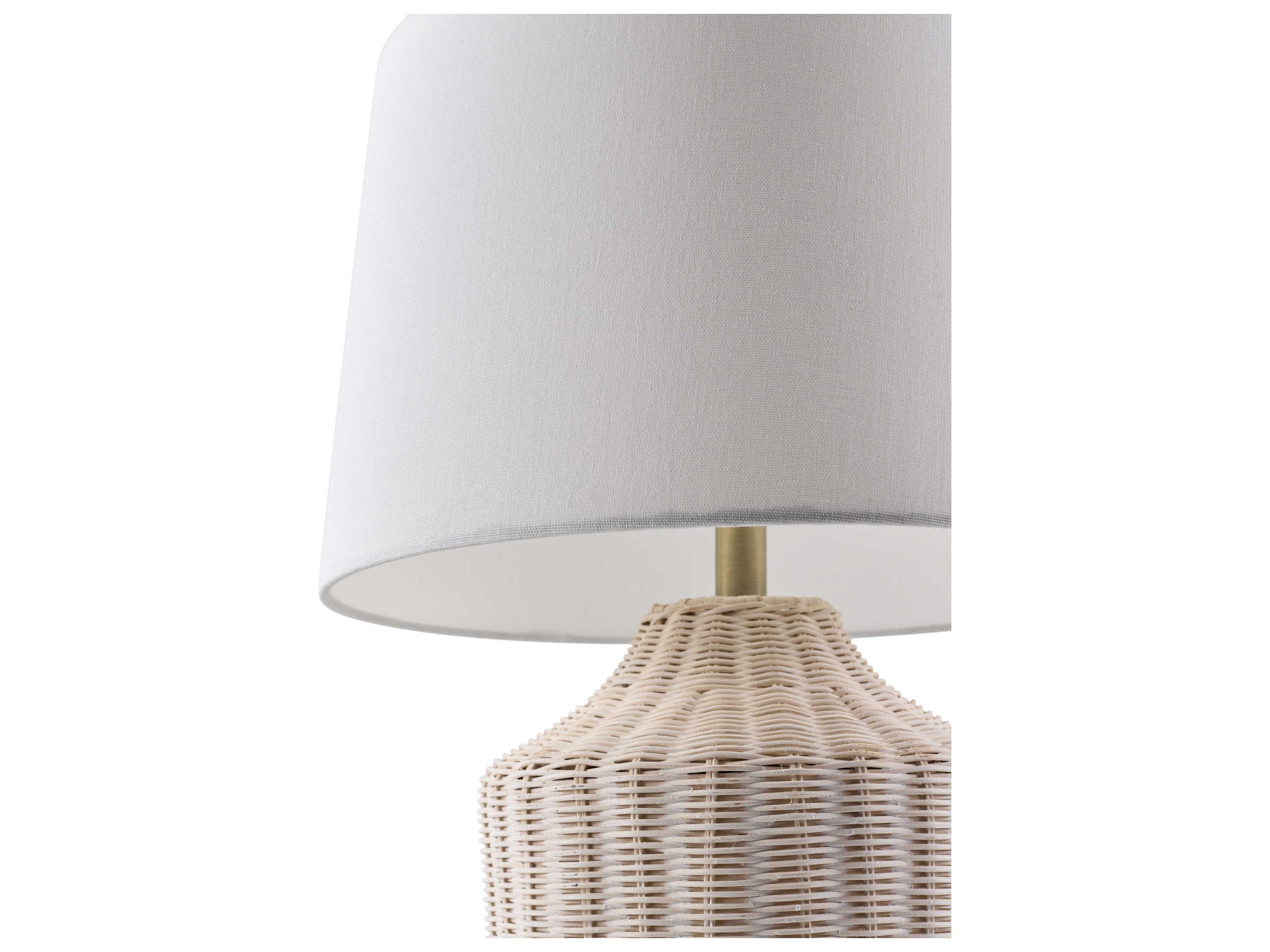 Surya Isola Wheat White Linen Off Buffet Lamp