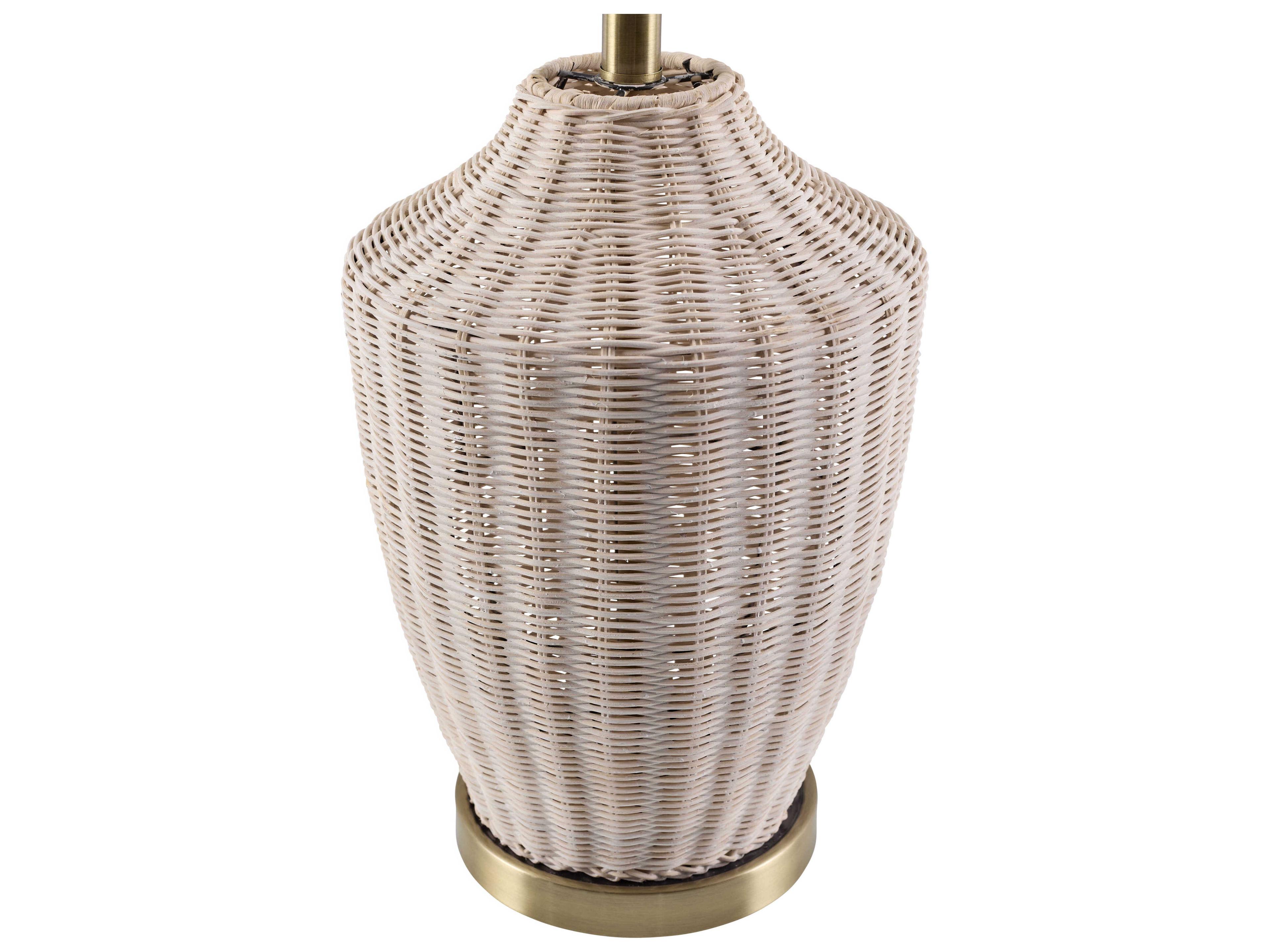 Surya Isola Wheat White Linen Off Buffet Lamp