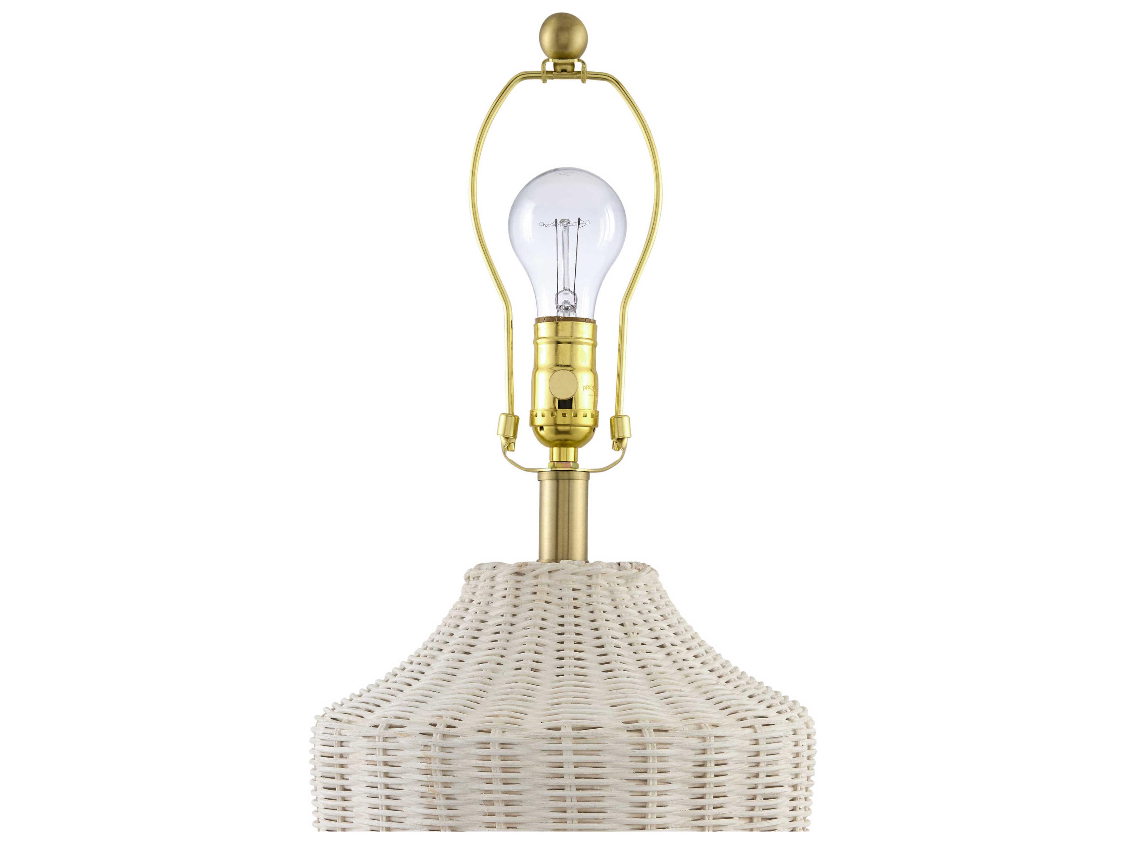 Surya Isola Wheat White Linen Off Buffet Lamp