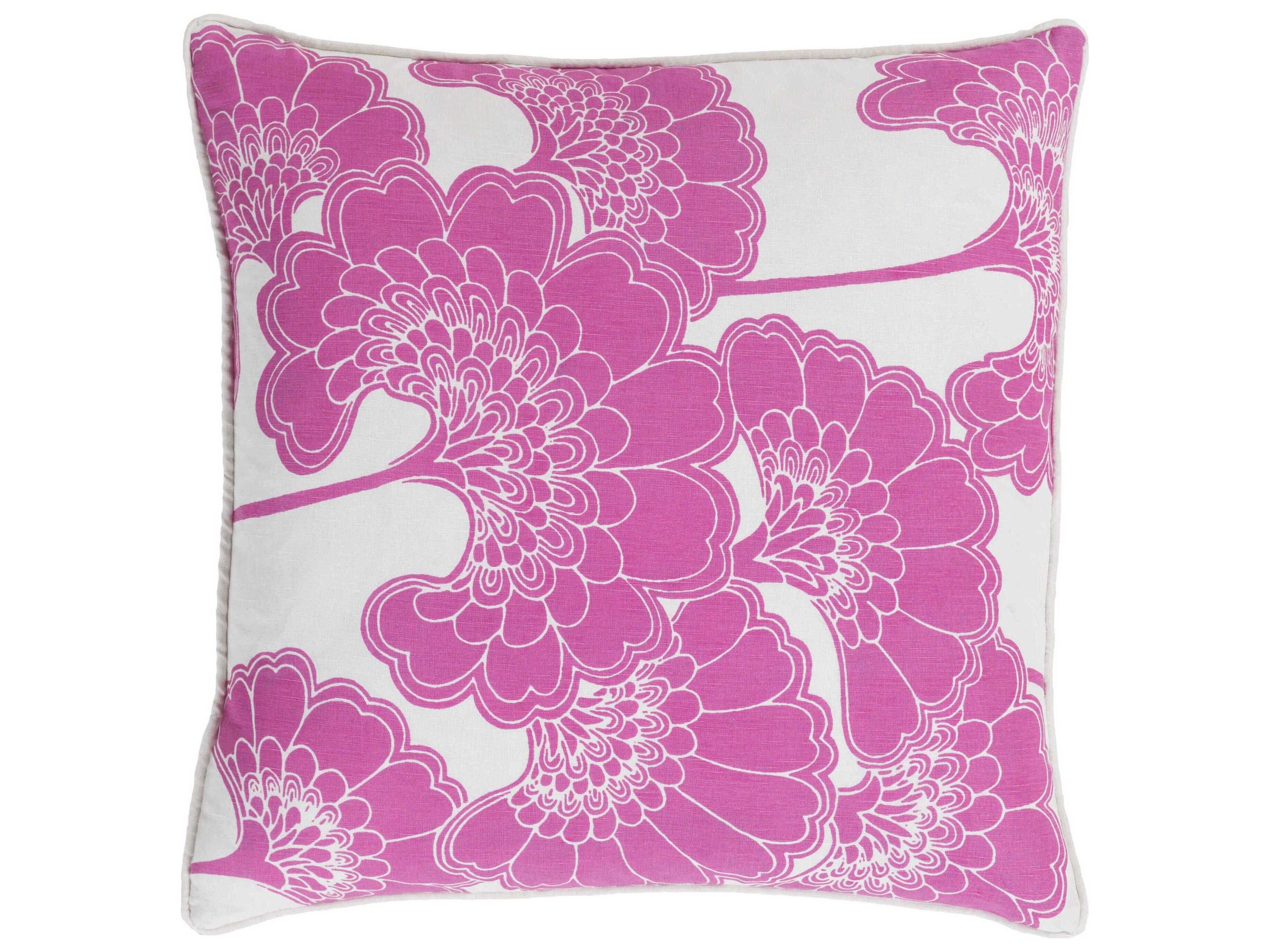 Japanese Floral Purple Pillow