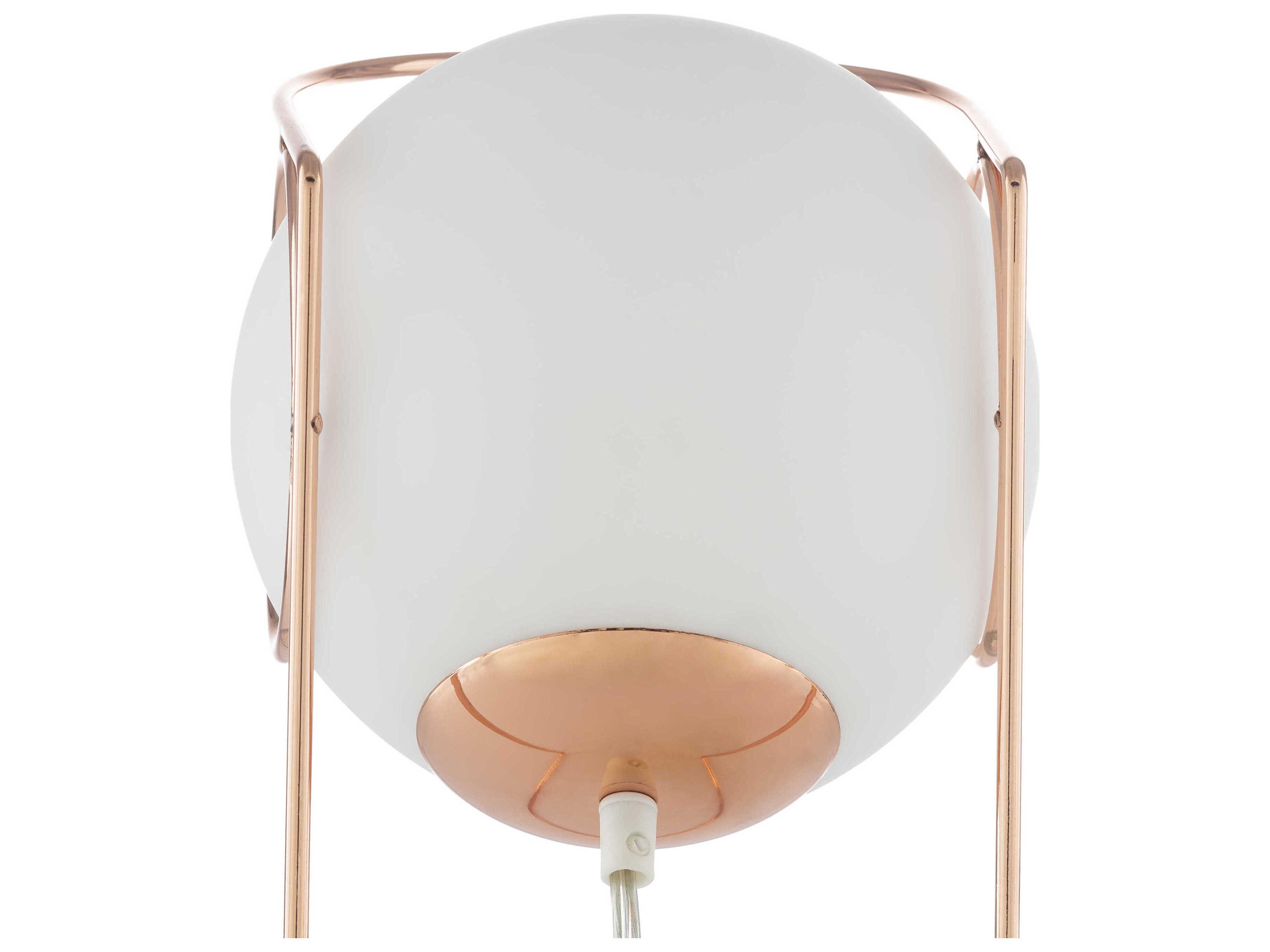 Surya Jaliyah Metallic Rose Gold White Glass Table Lamp