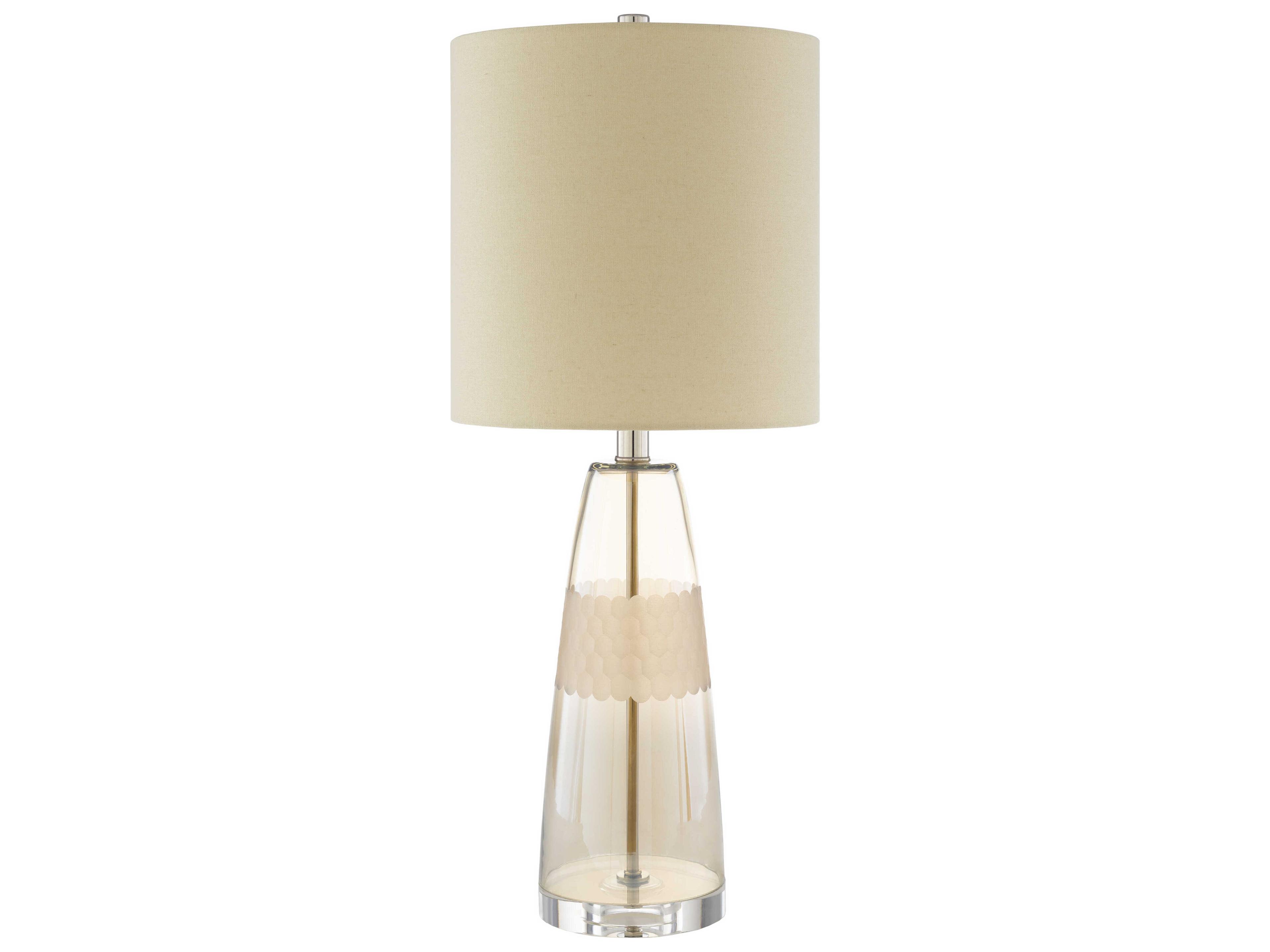 Surya Jersey Champagne White Beige Polyester Clear Buffet Lamp