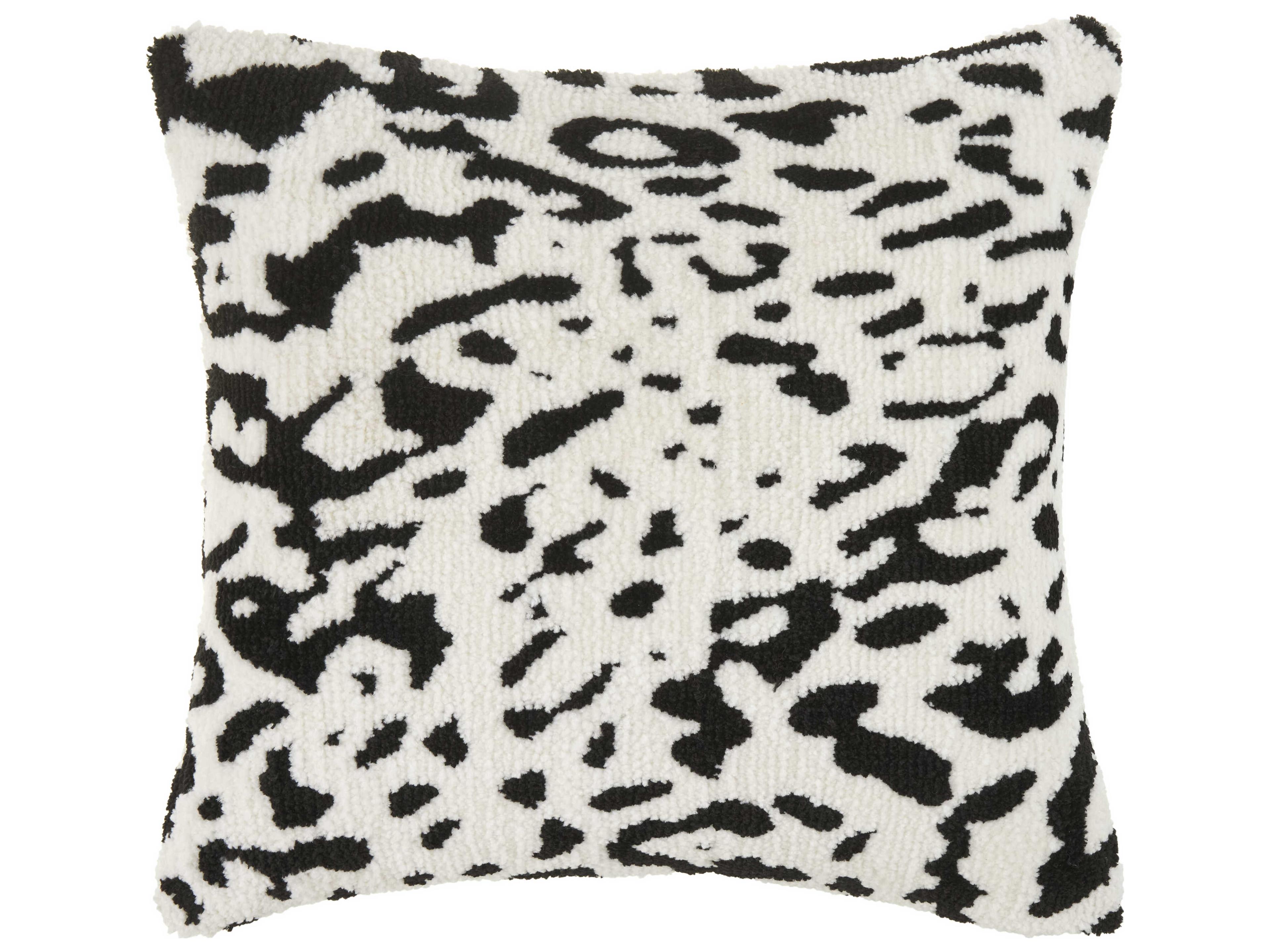Surya Jungle Cat White Pillow