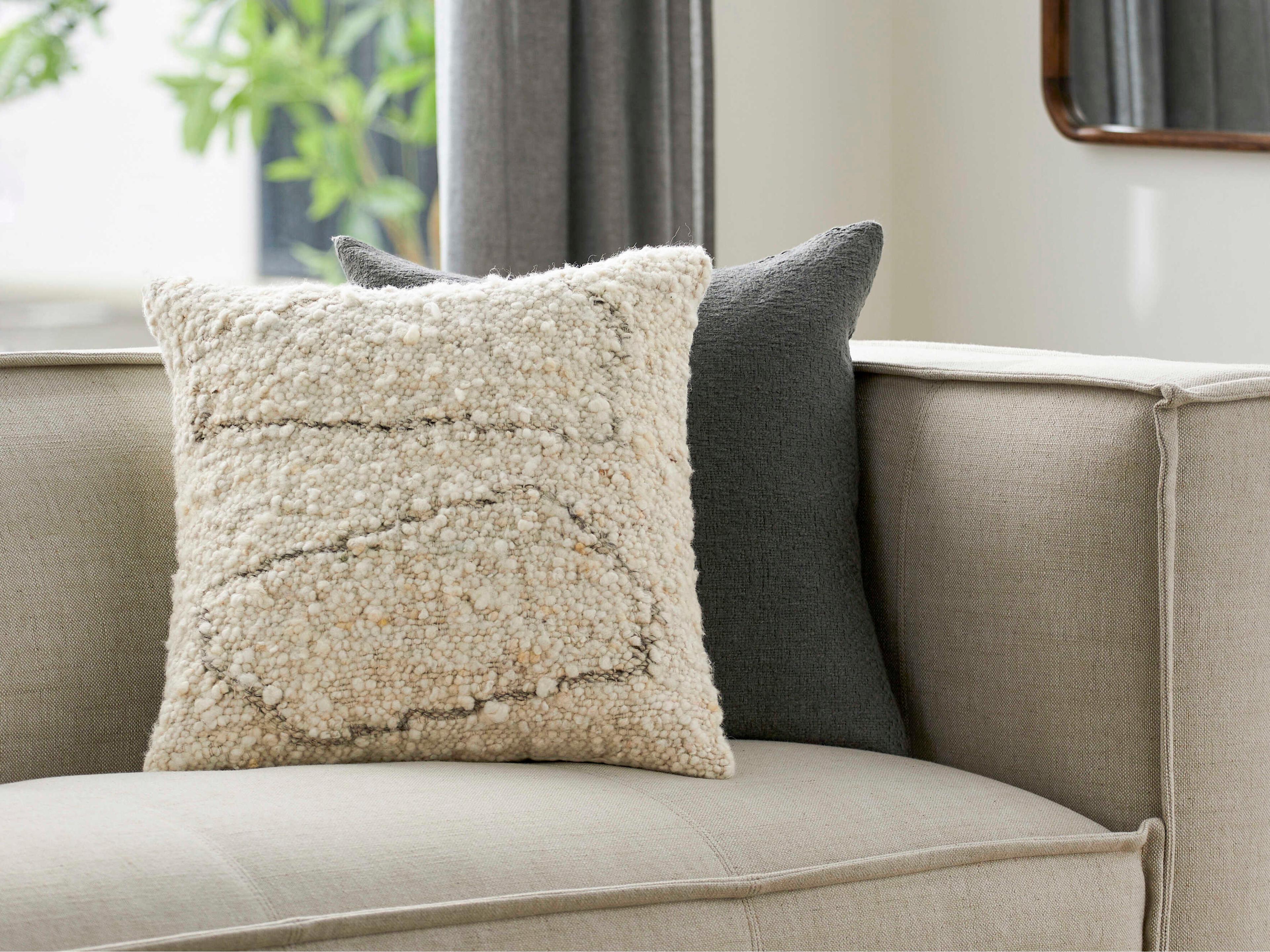 Surya Jagged Cream Pillow