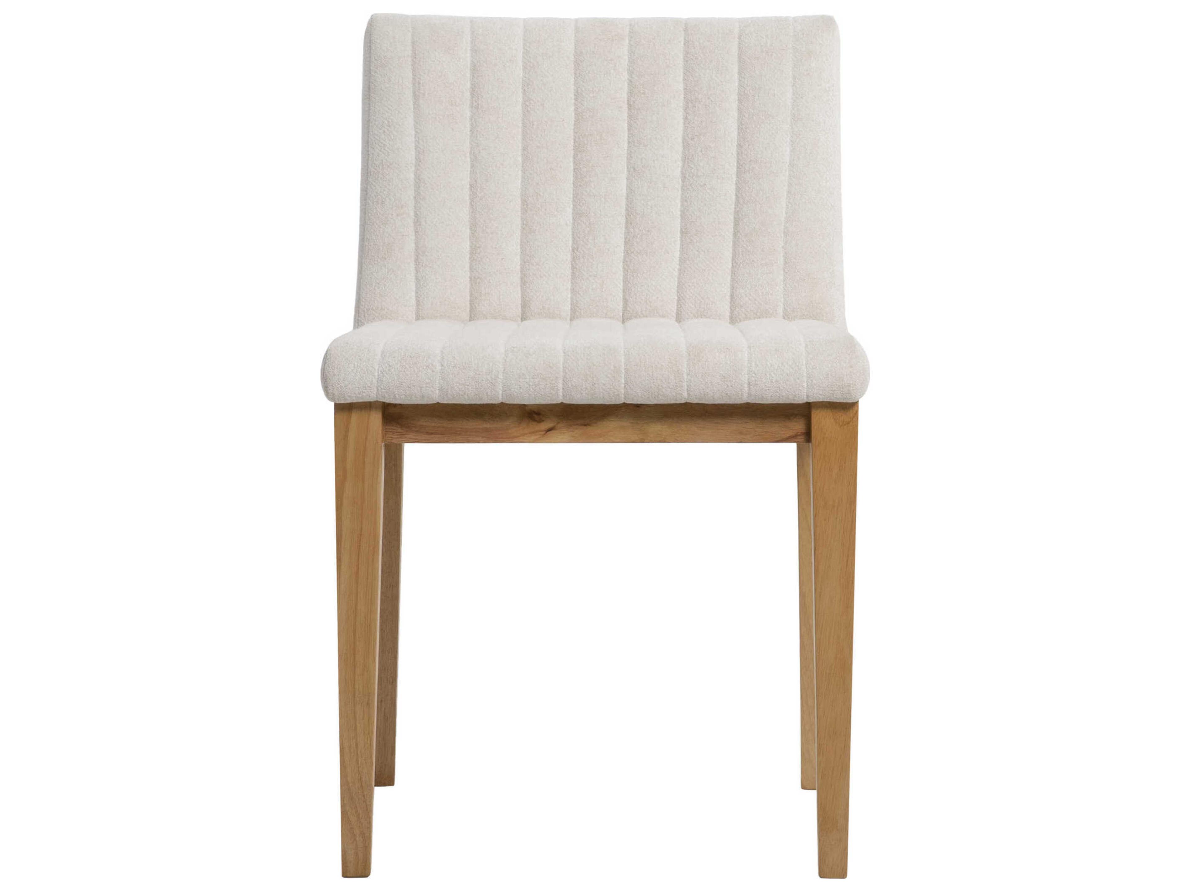 Surya Joanne Rubberwood White Upholstered Armless Dining Chair Set of 2