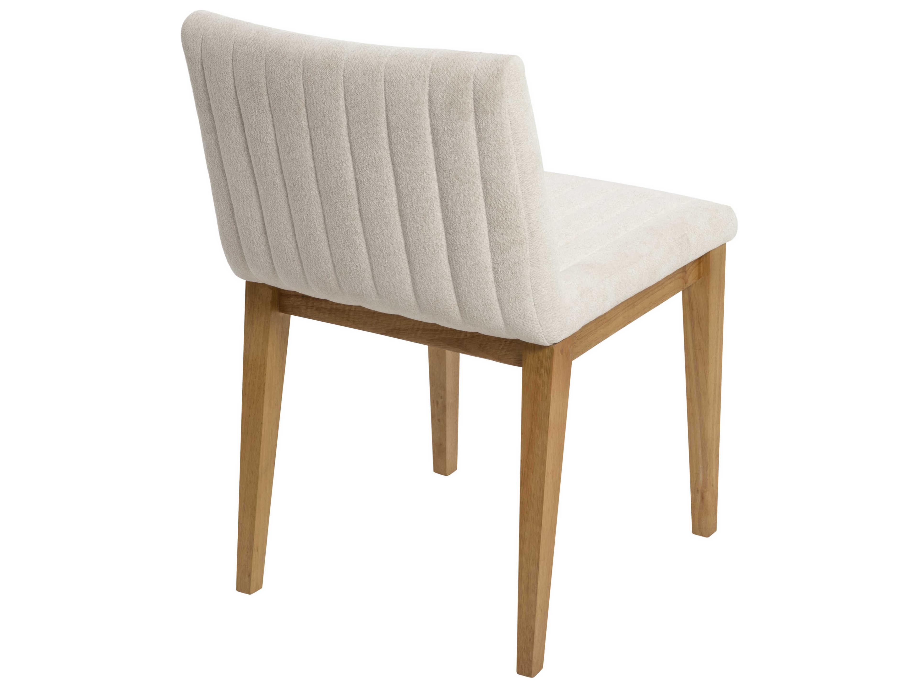 Surya Joanne Rubberwood White Upholstered Armless Dining Chair Set of 2