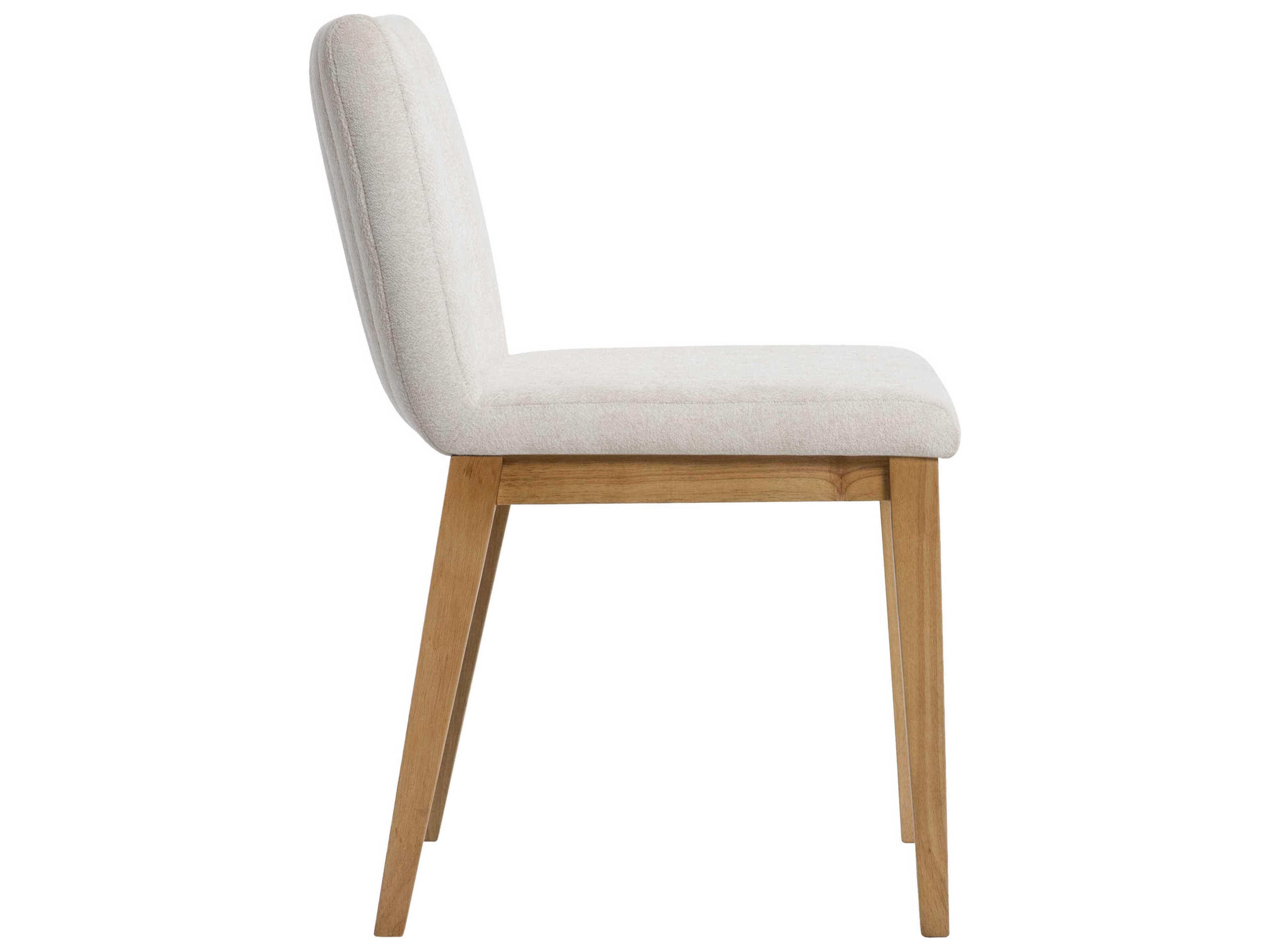 Surya Joanne Rubberwood White Upholstered Armless Dining Chair Set of 2