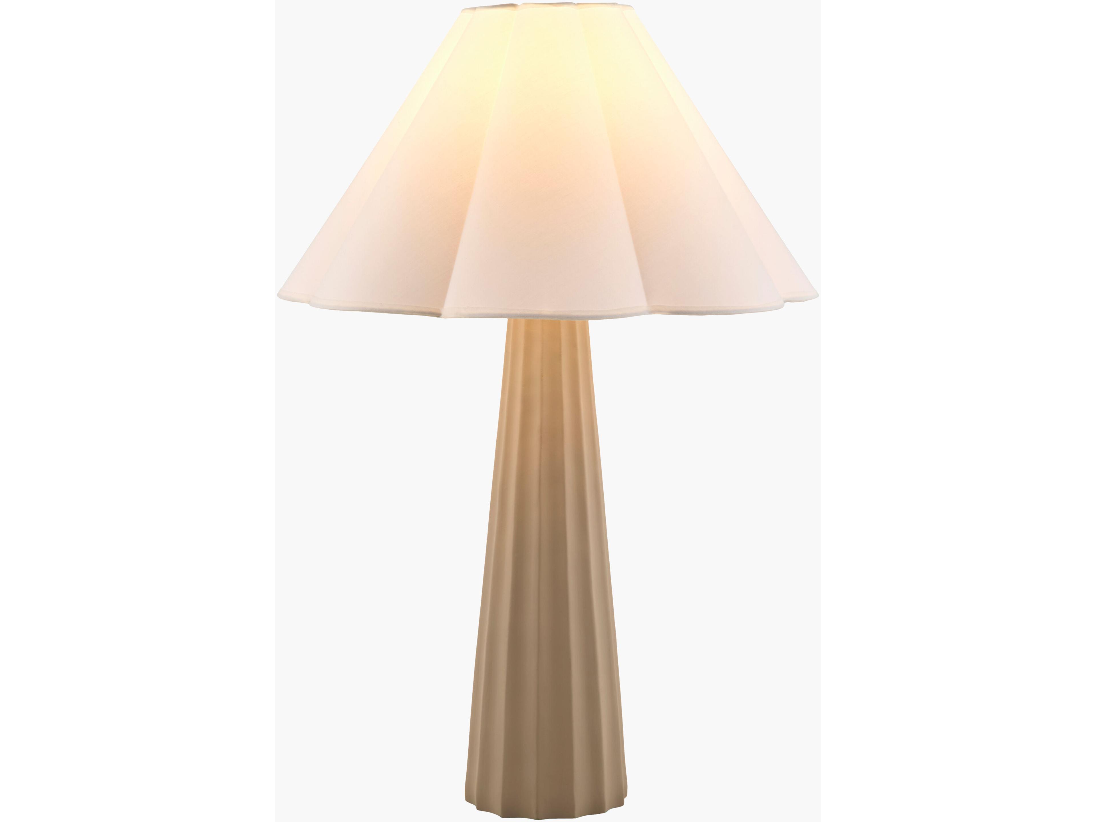 Surya Joane Gray White Cotton Off Buffet Lamp