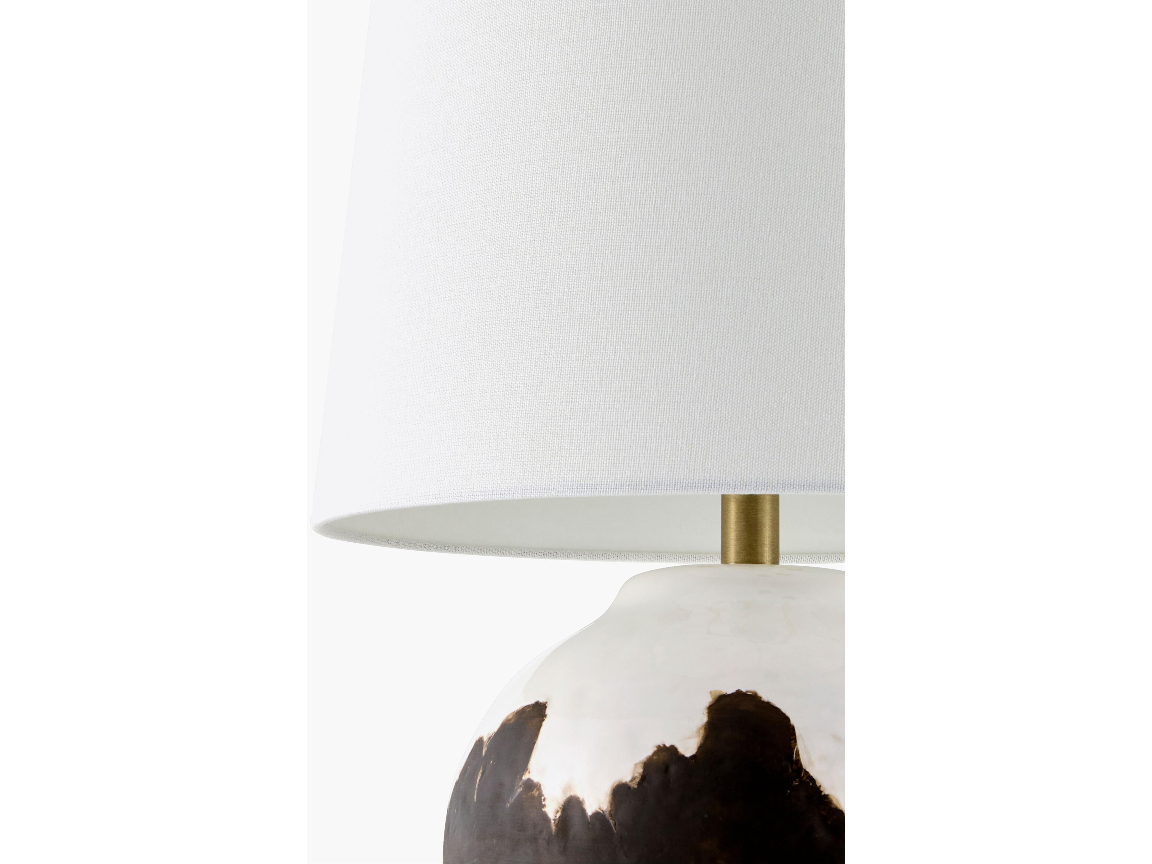Surya Jirapa Brown White Linen Buffet Lamp