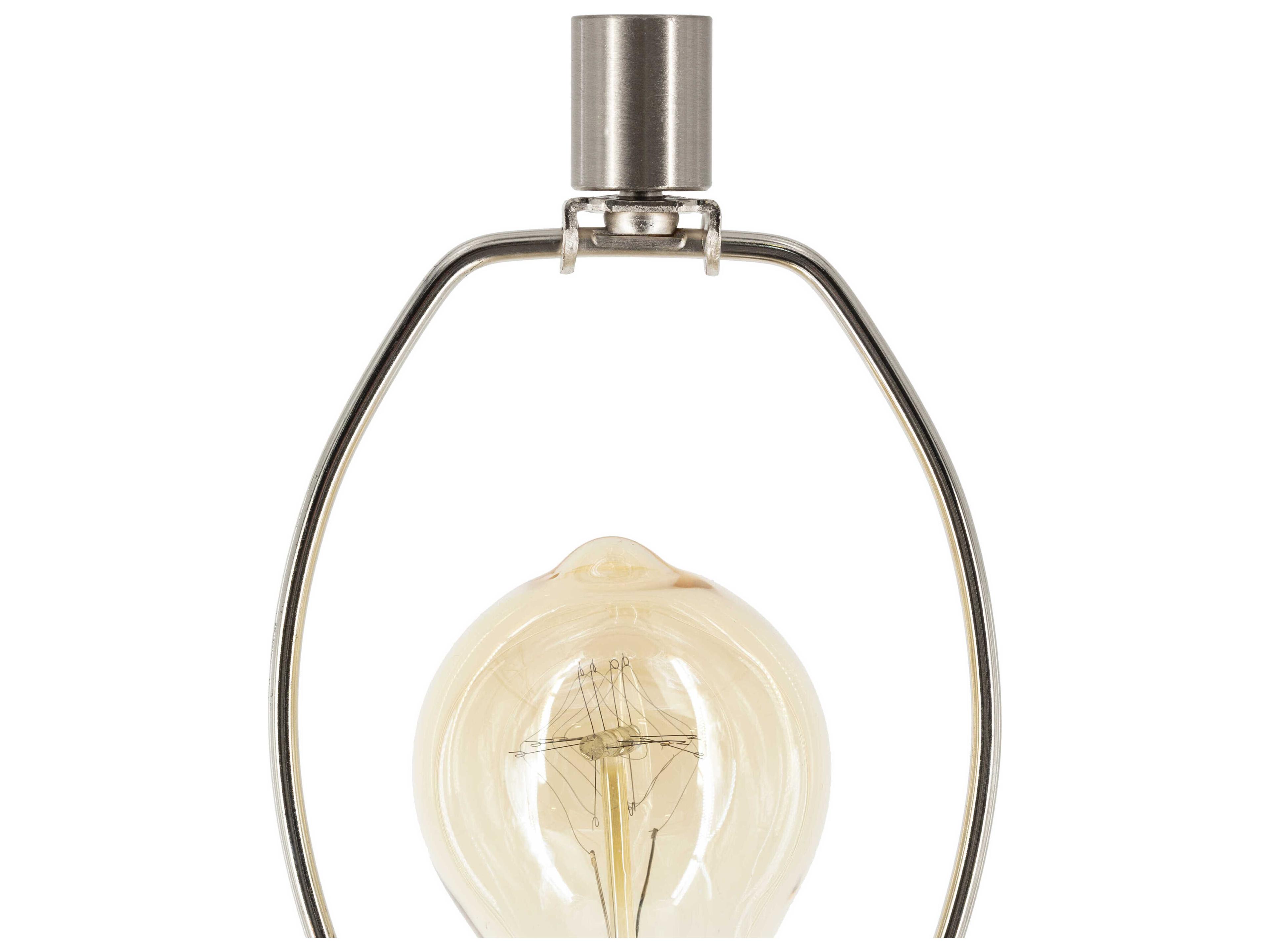 Surya Julissa Navy White Linen Black Buffet Lamp