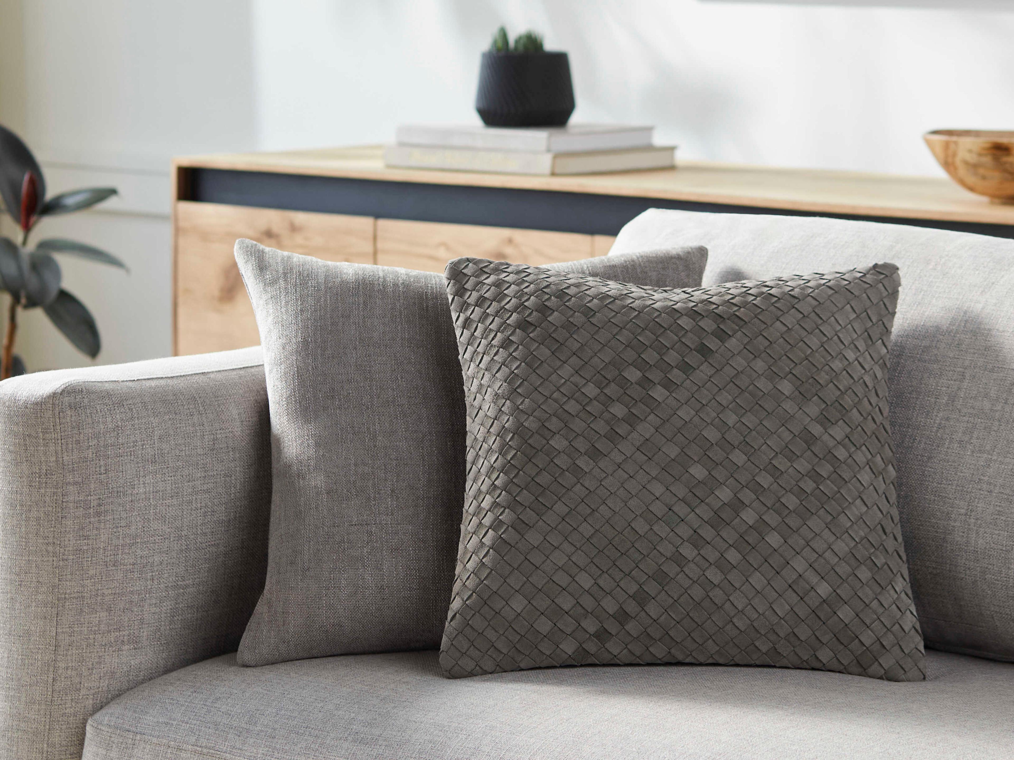 Surya Joshua Taupe Pillow