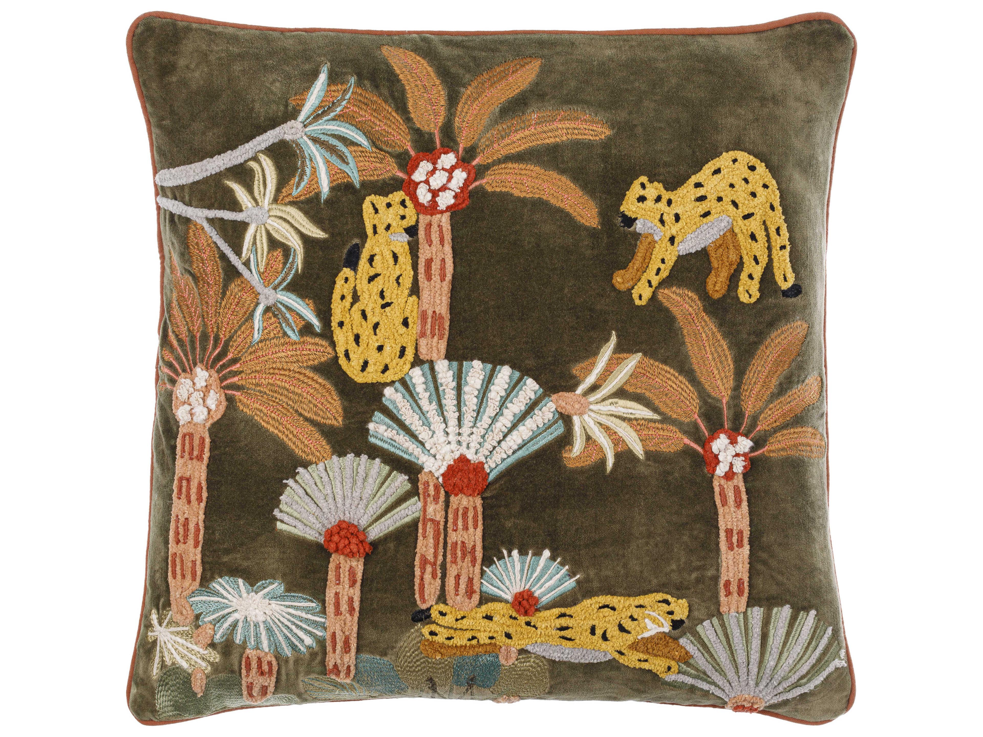 Junglesque Dark Green Pillow