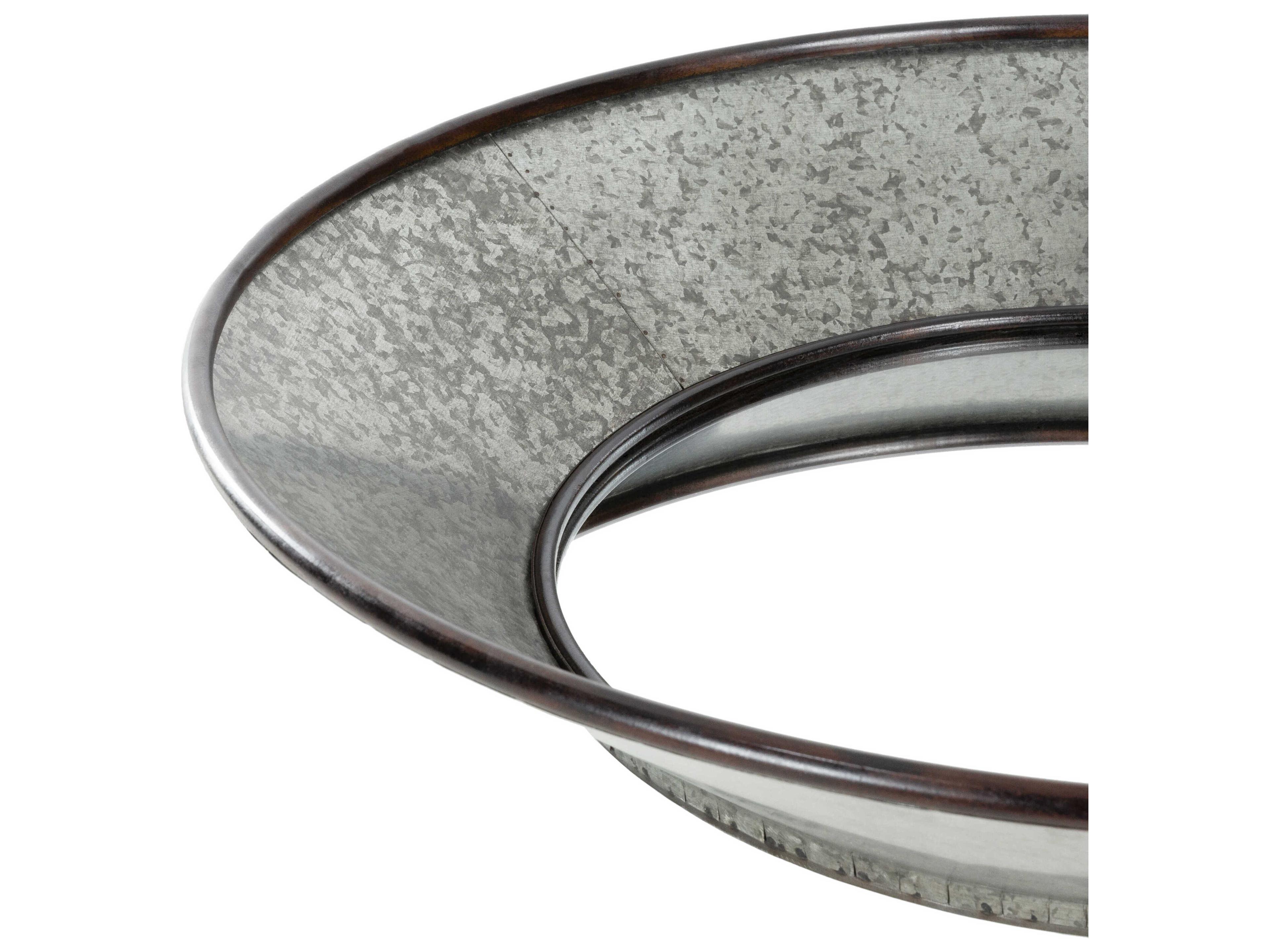 Surya Katja Metallic Silver Round Wall Mirror