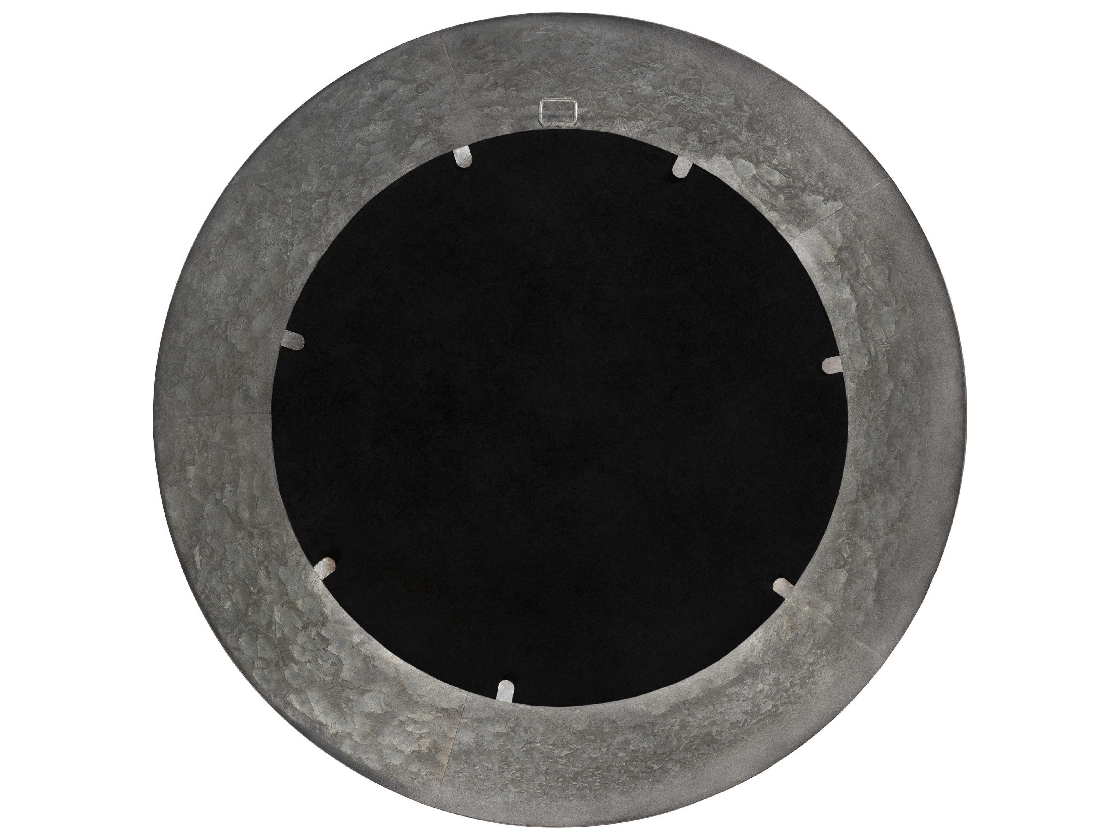 Surya Katja Metallic Silver Round Wall Mirror