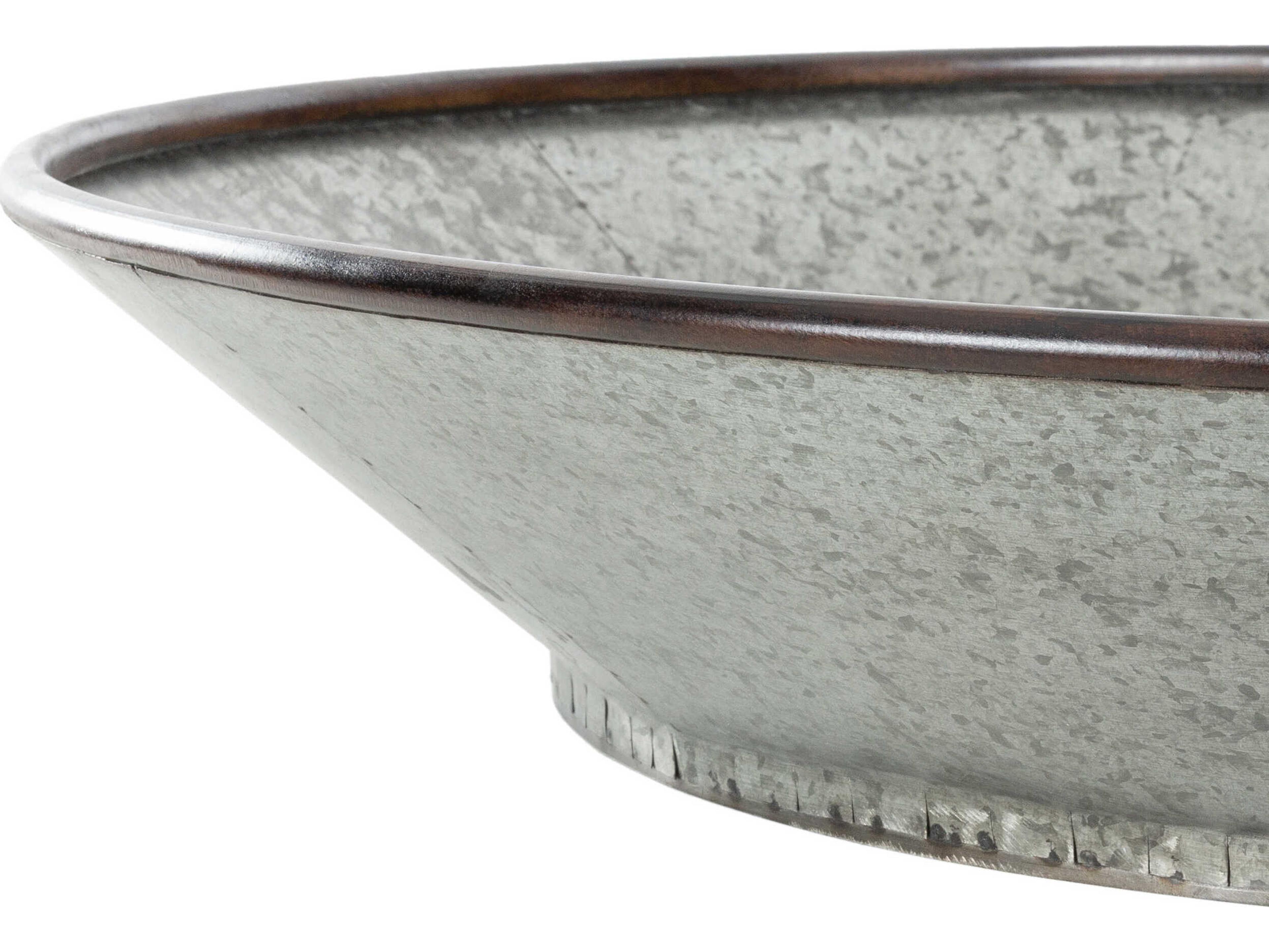 Surya Katja Metallic Silver Round Wall Mirror