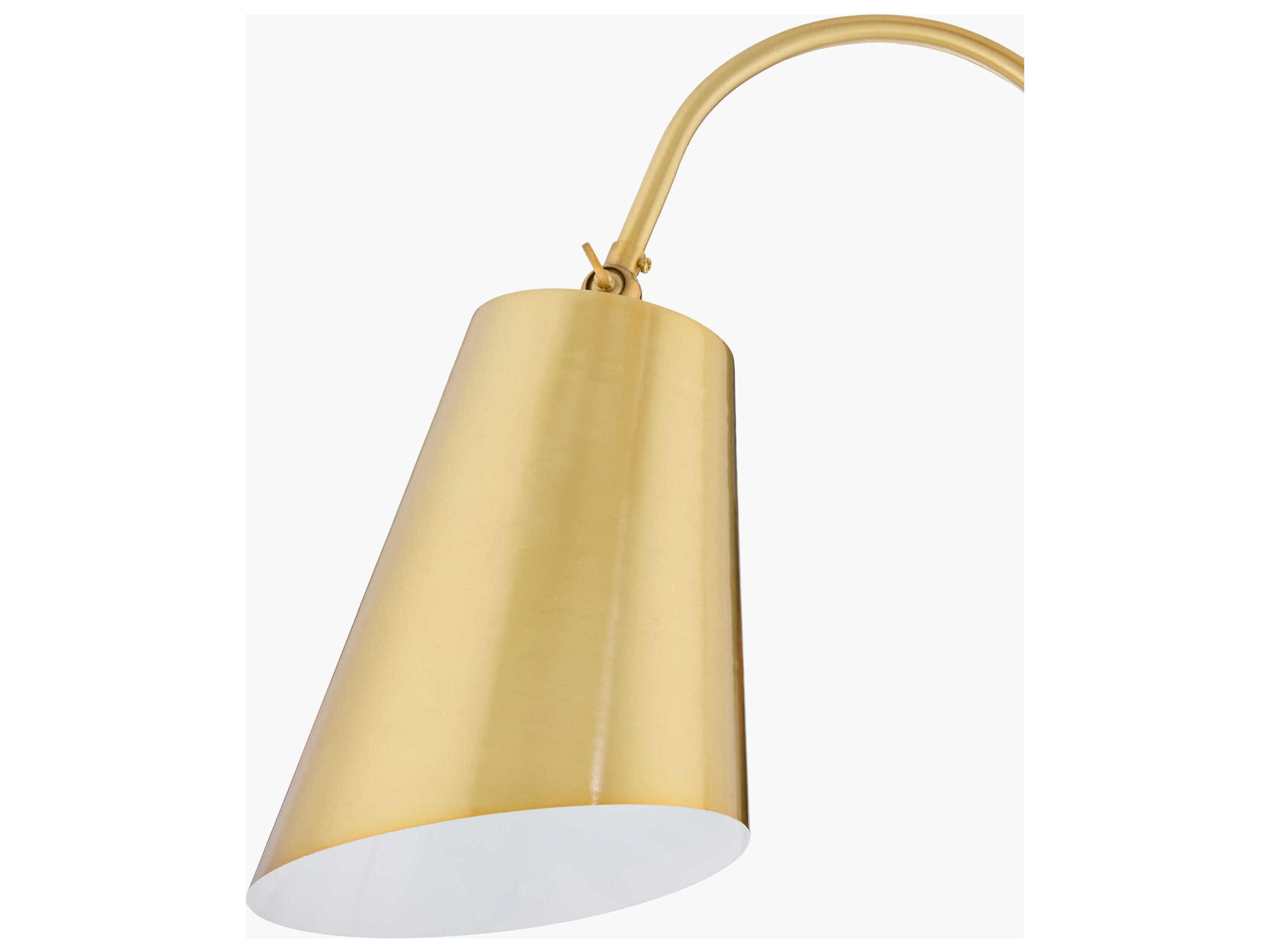 Surya Klawer Metallic Brass White Metal Floor Lamp