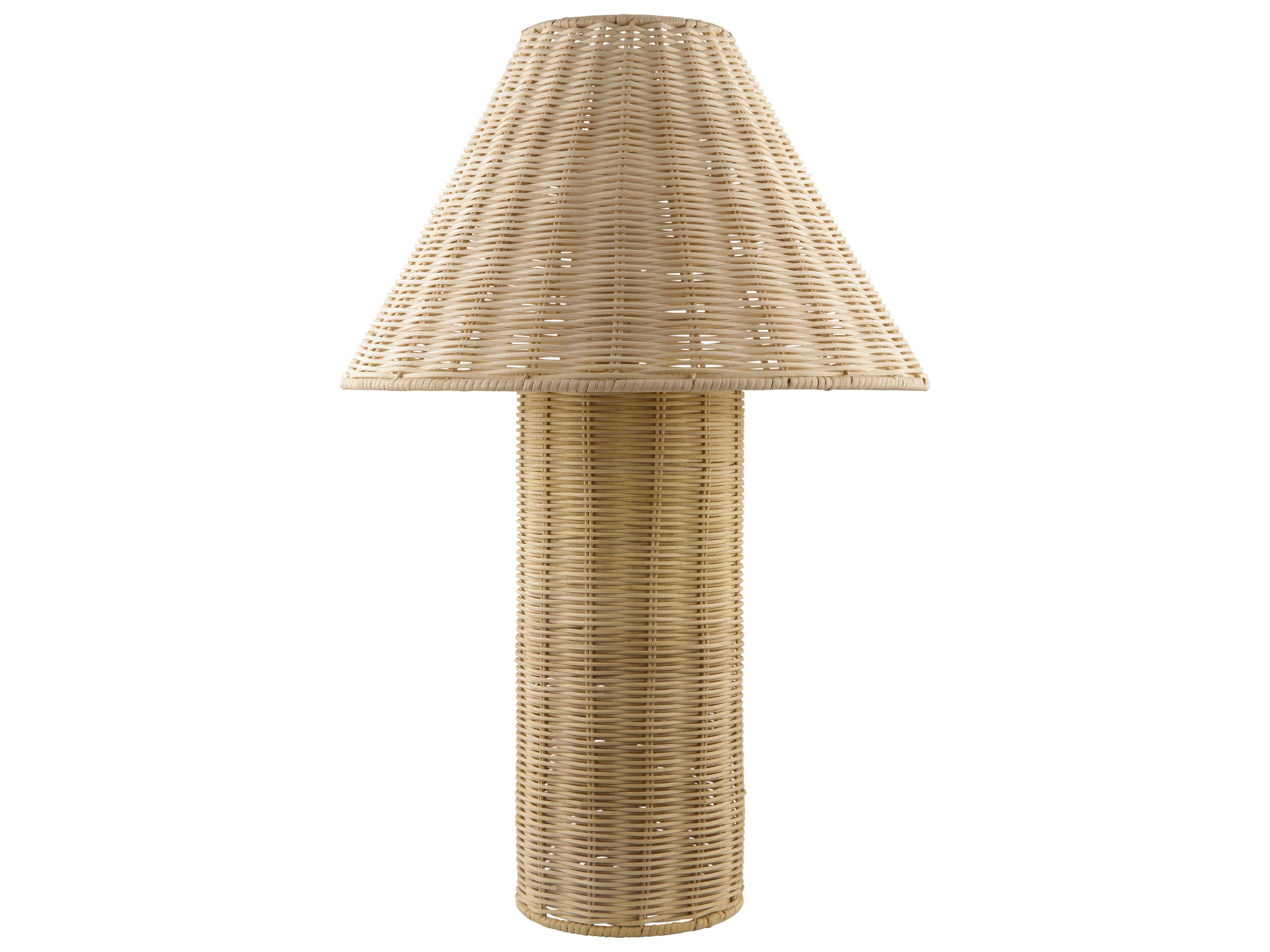 Surya Kenna Beige Rattan Brown Table Lamp