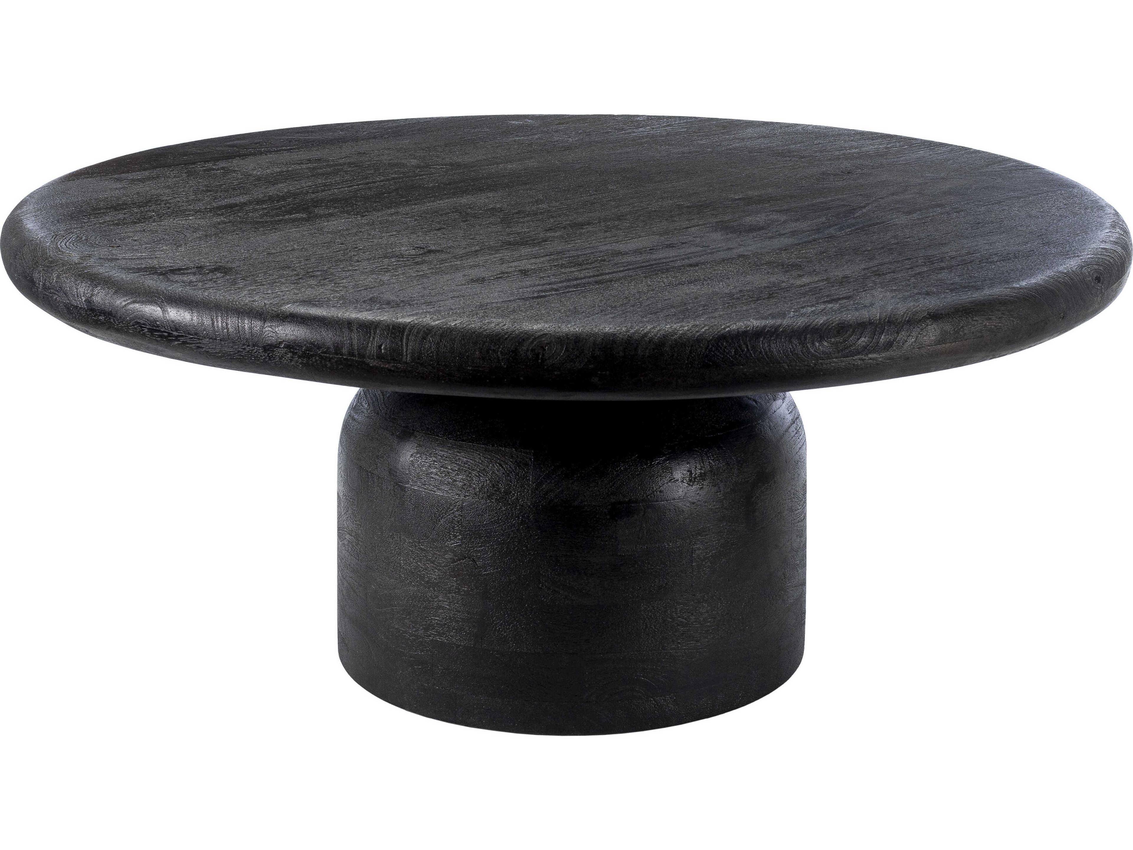 Koben Round Wood Black Coffee Table