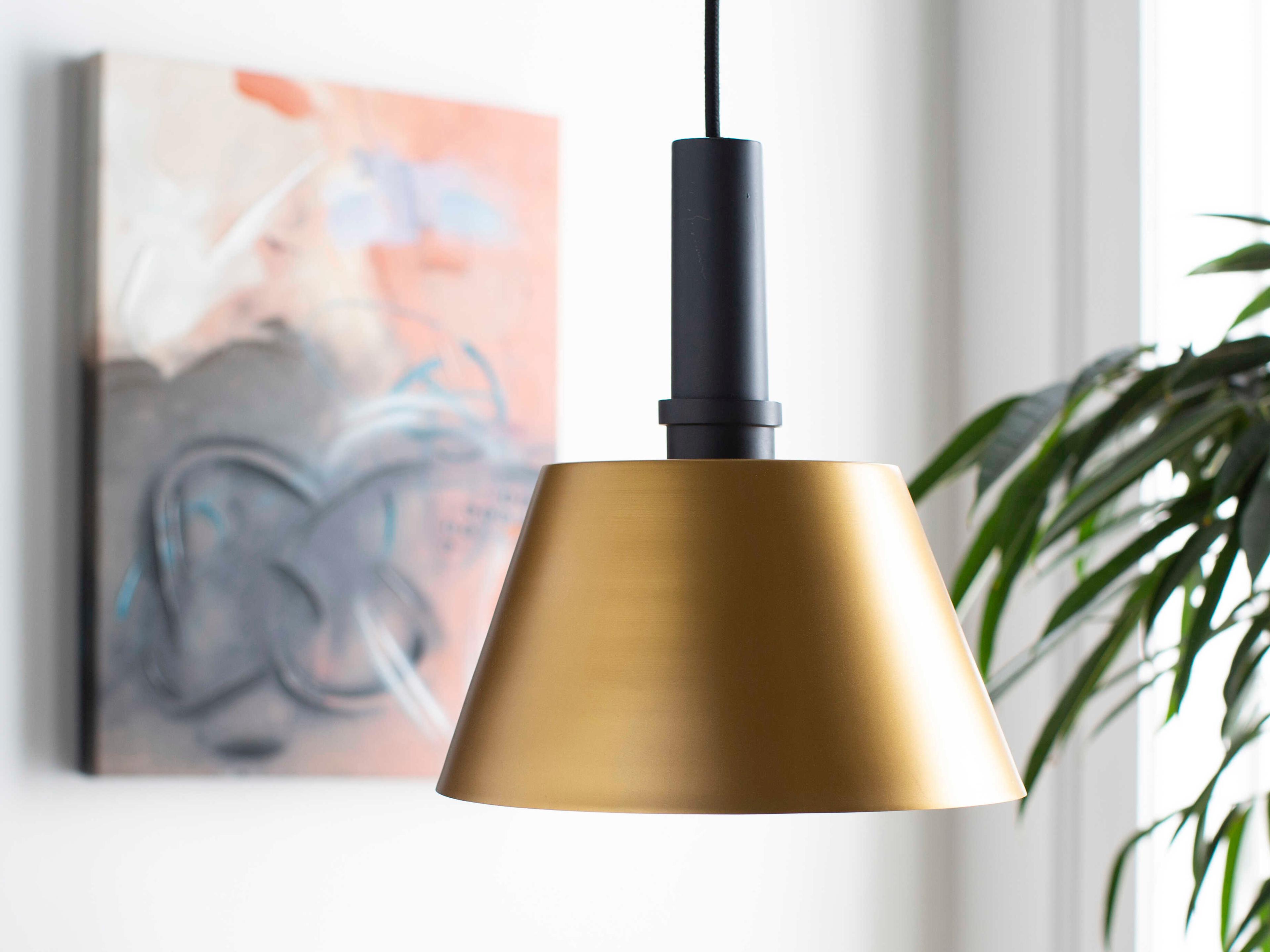 Surya Kori 1-Light Black Brass Mini Pendant