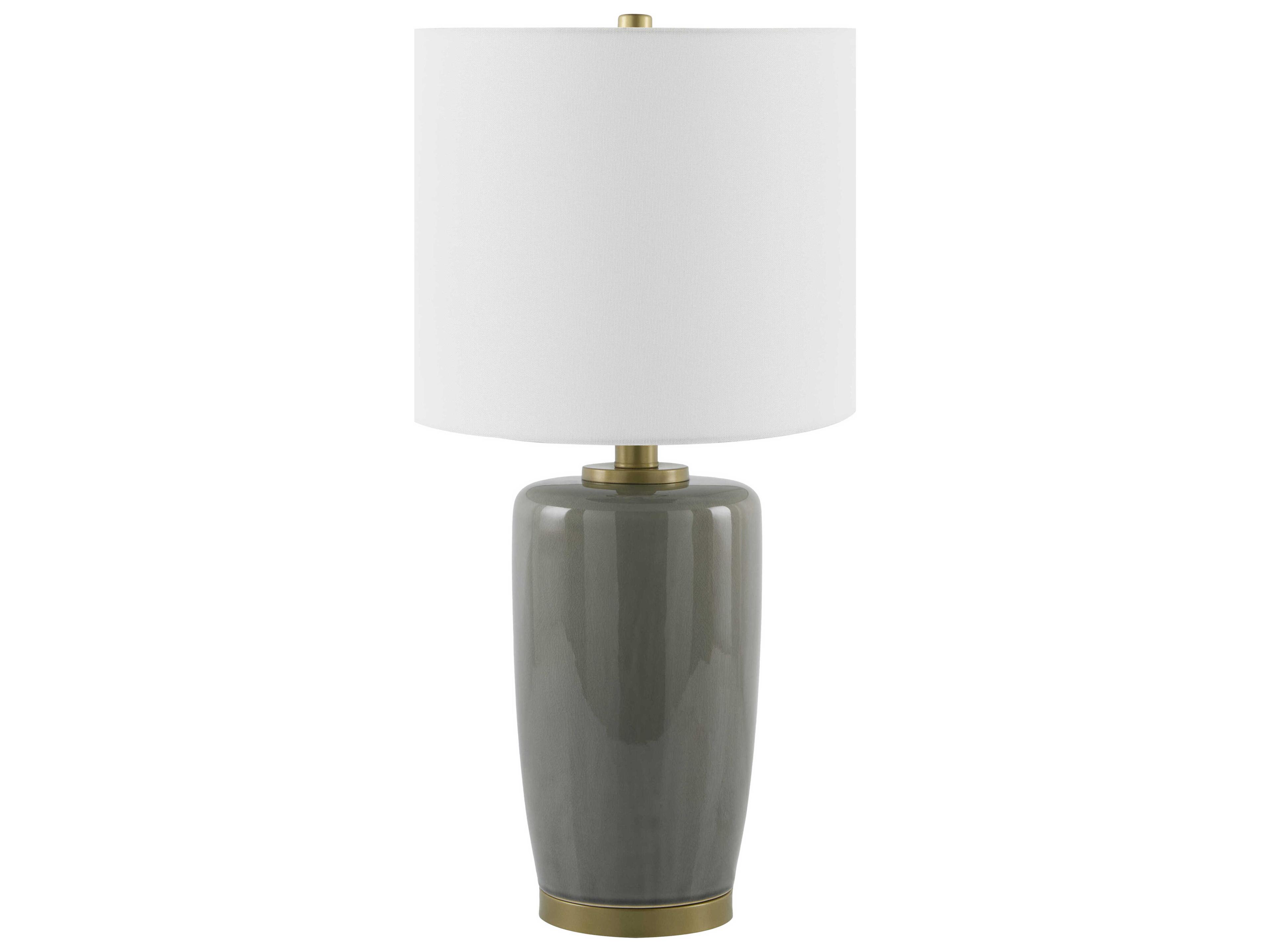 Kasuri Gray White Linen Buffet Lamp