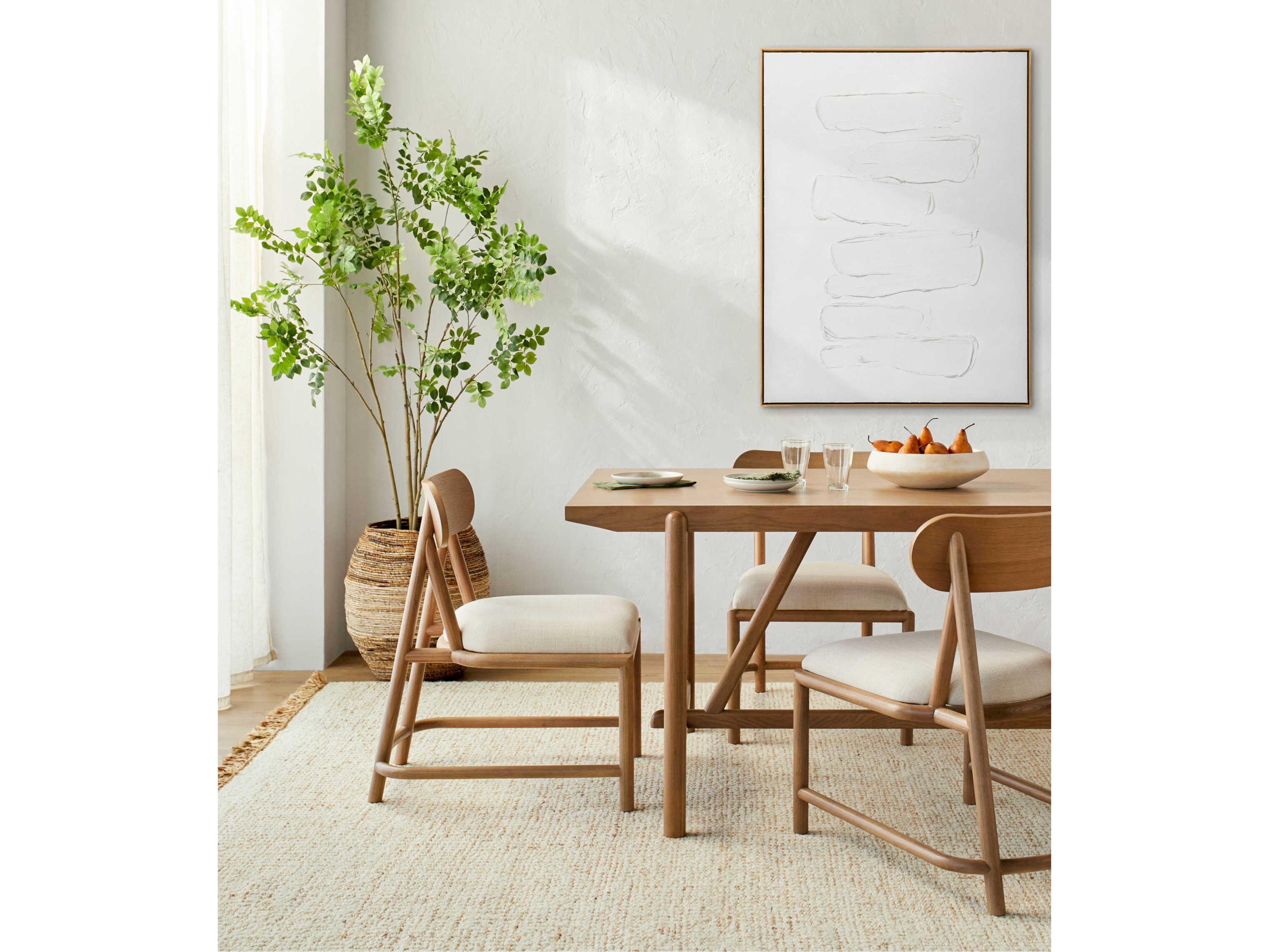 Surya Keating Plywood Beige Upholstered Armless Dining Chair Set of 2