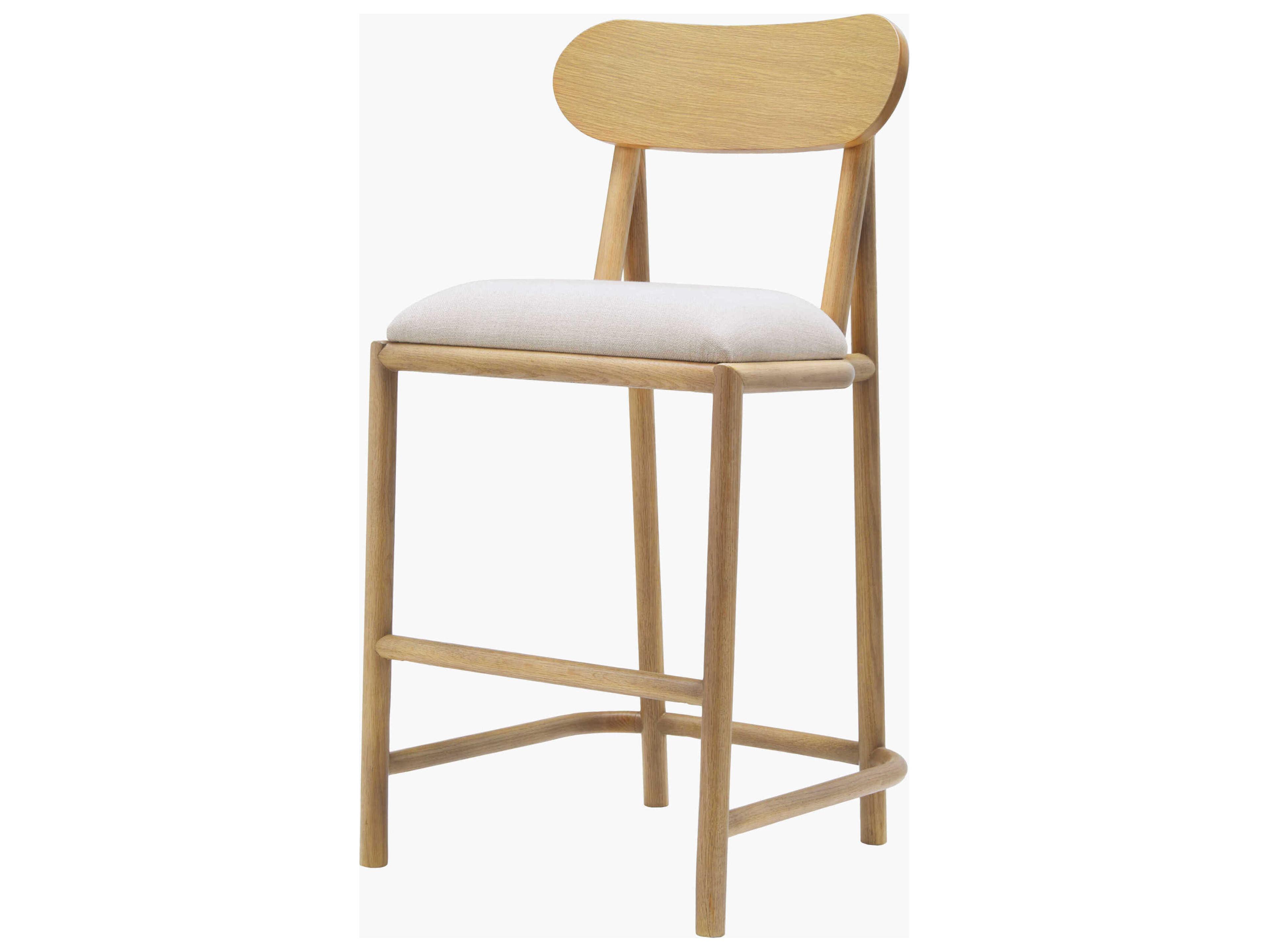 Keating Upholstered Oak Wood Bar Stool