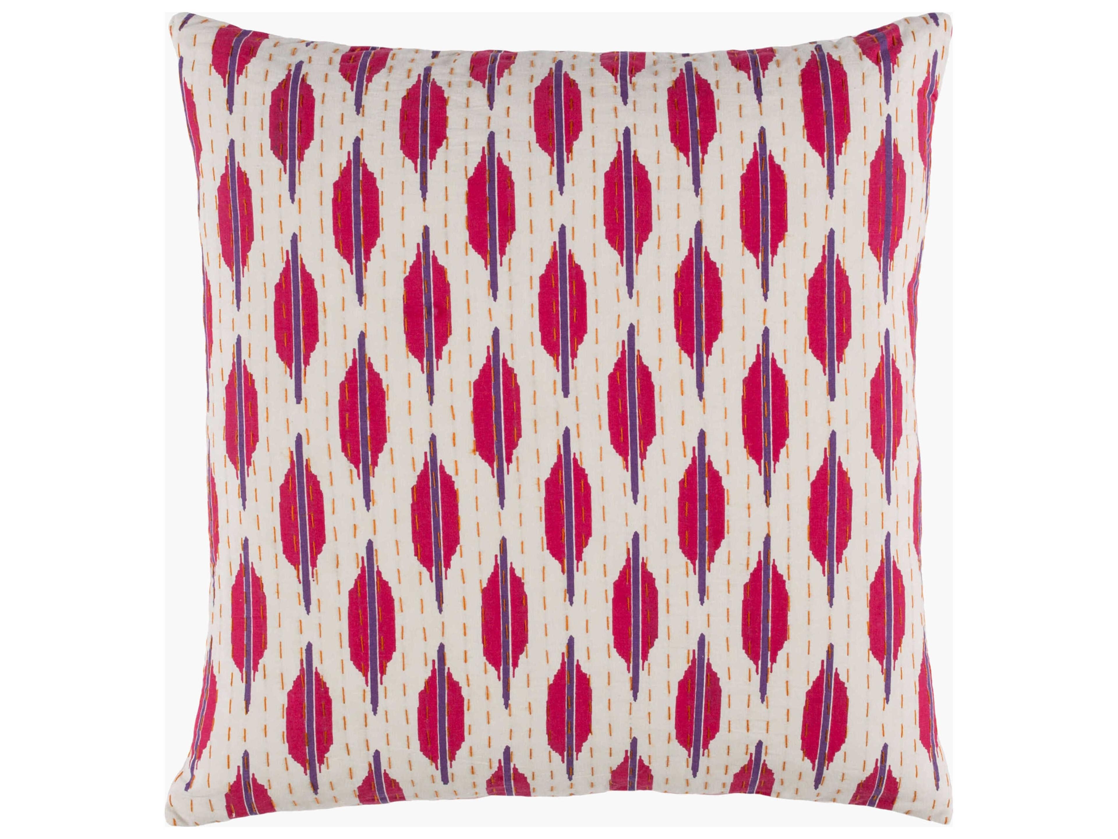 Kantha Red Pillow