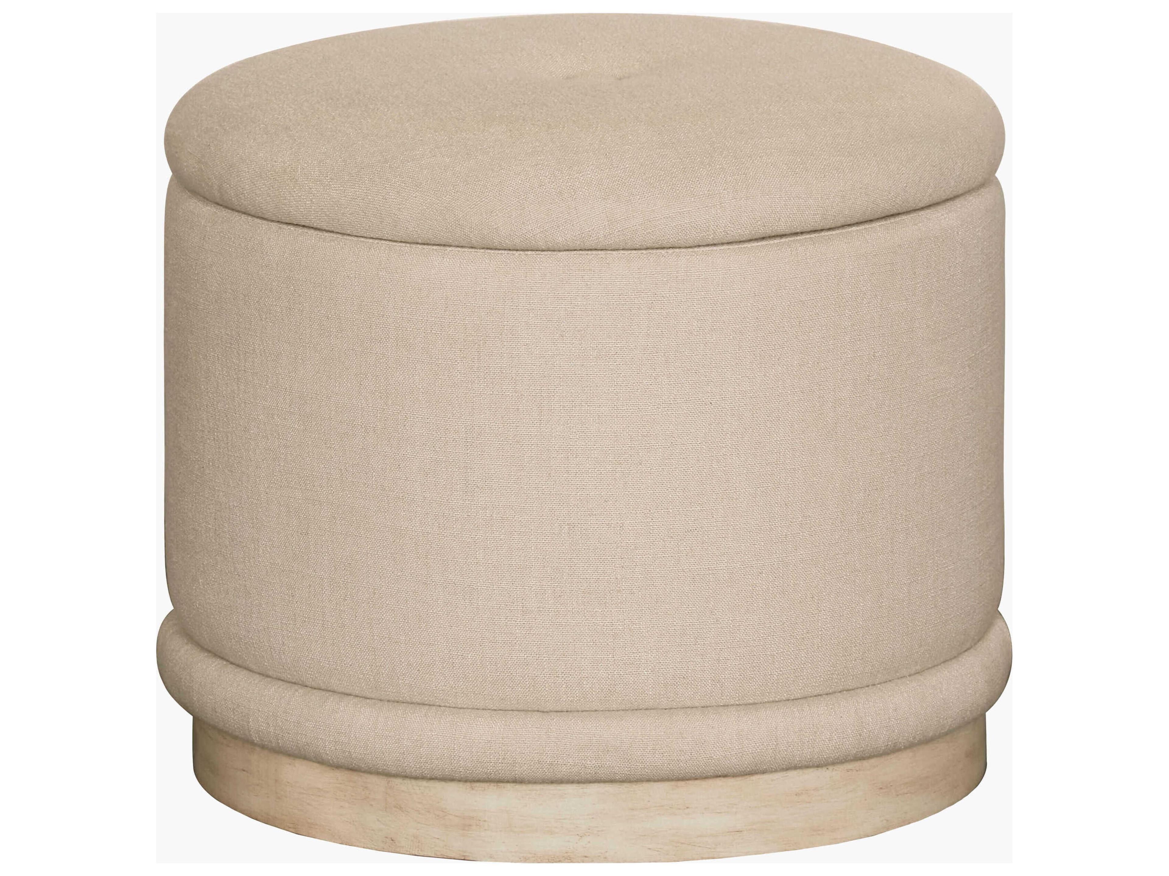 Karley Light Beige Upholstered Ottoman