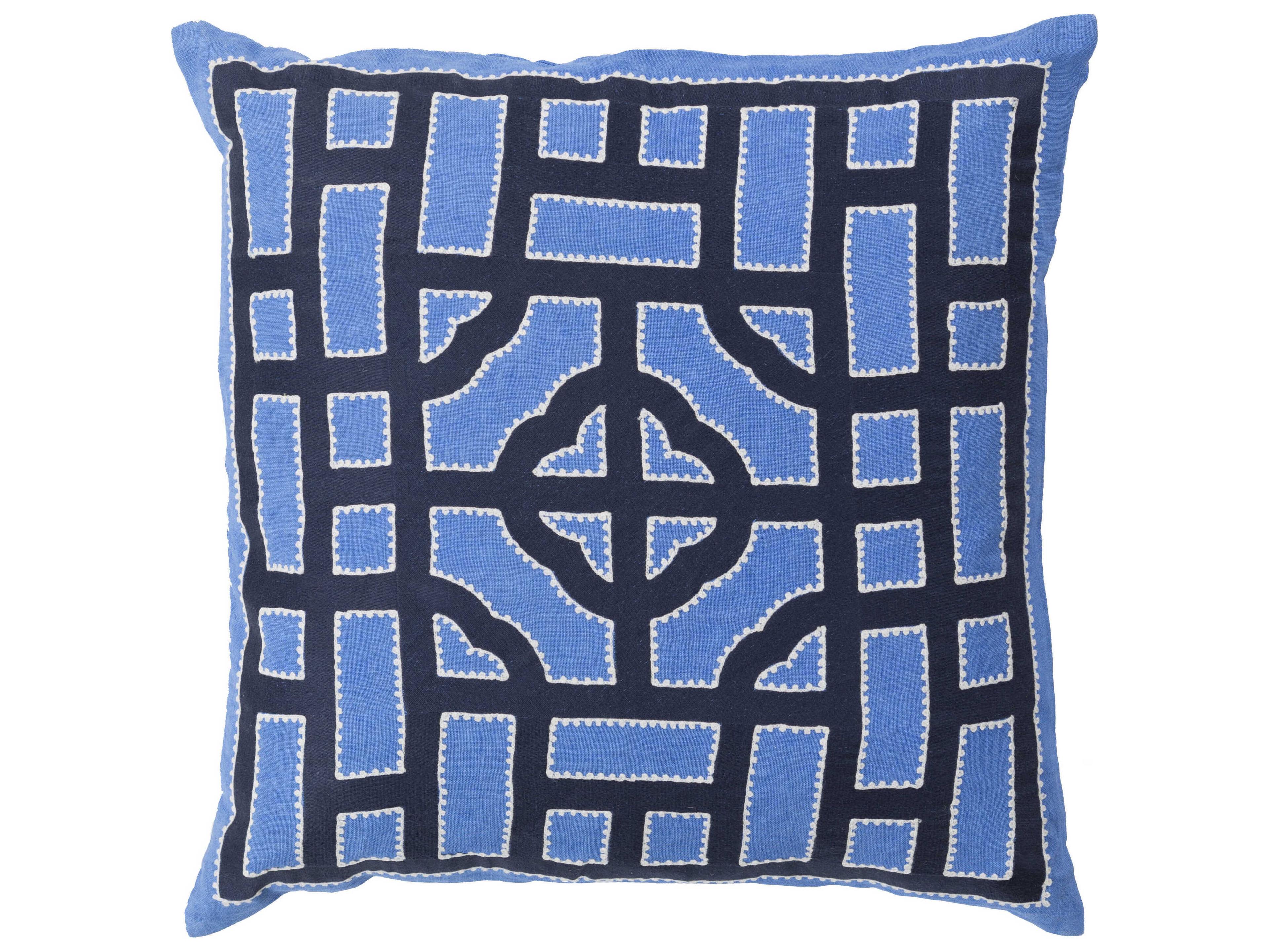 Chinese Gate Navy Pillow