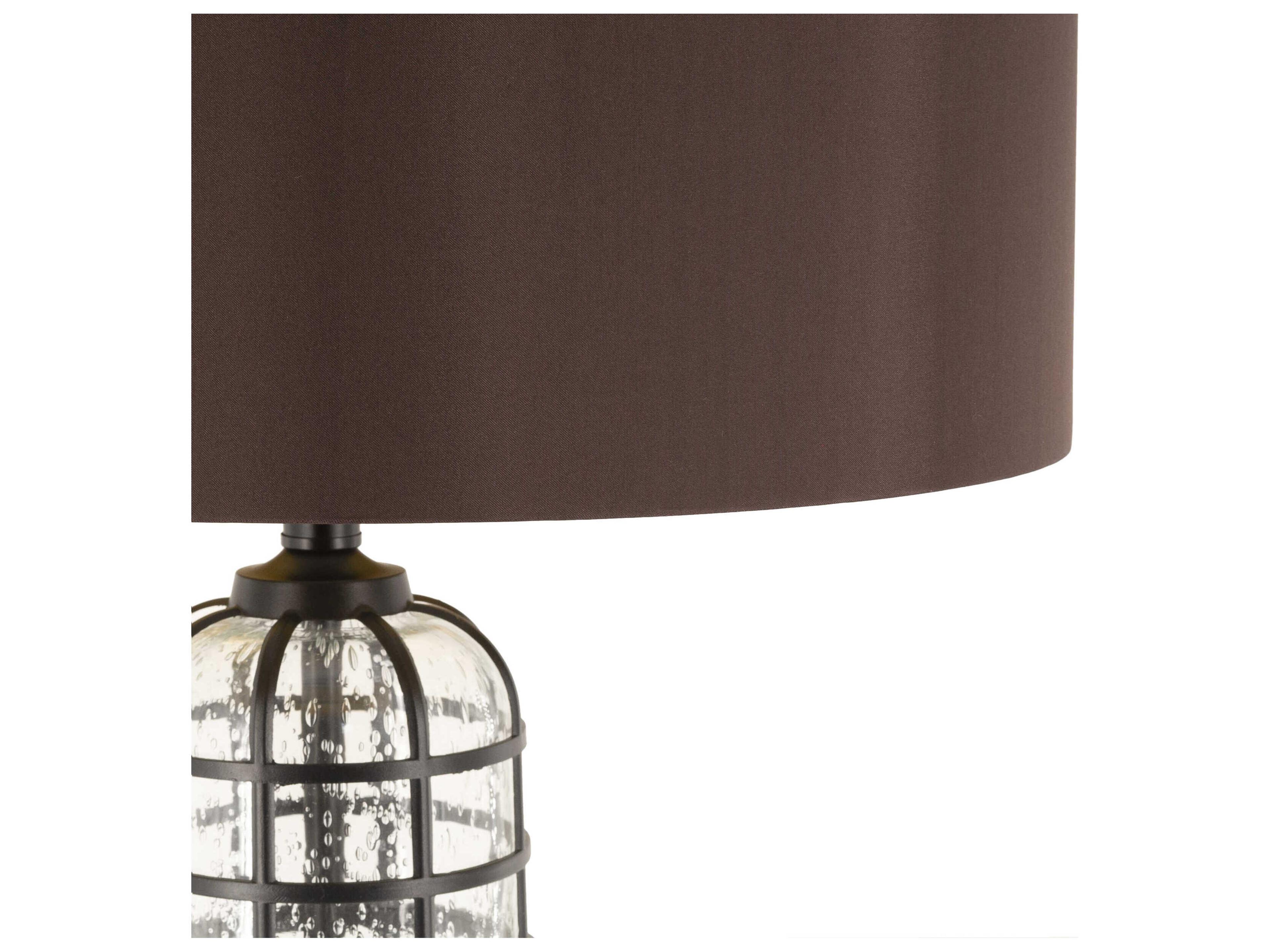 Surya Letty Black White Brown Polyester Floor Lamp