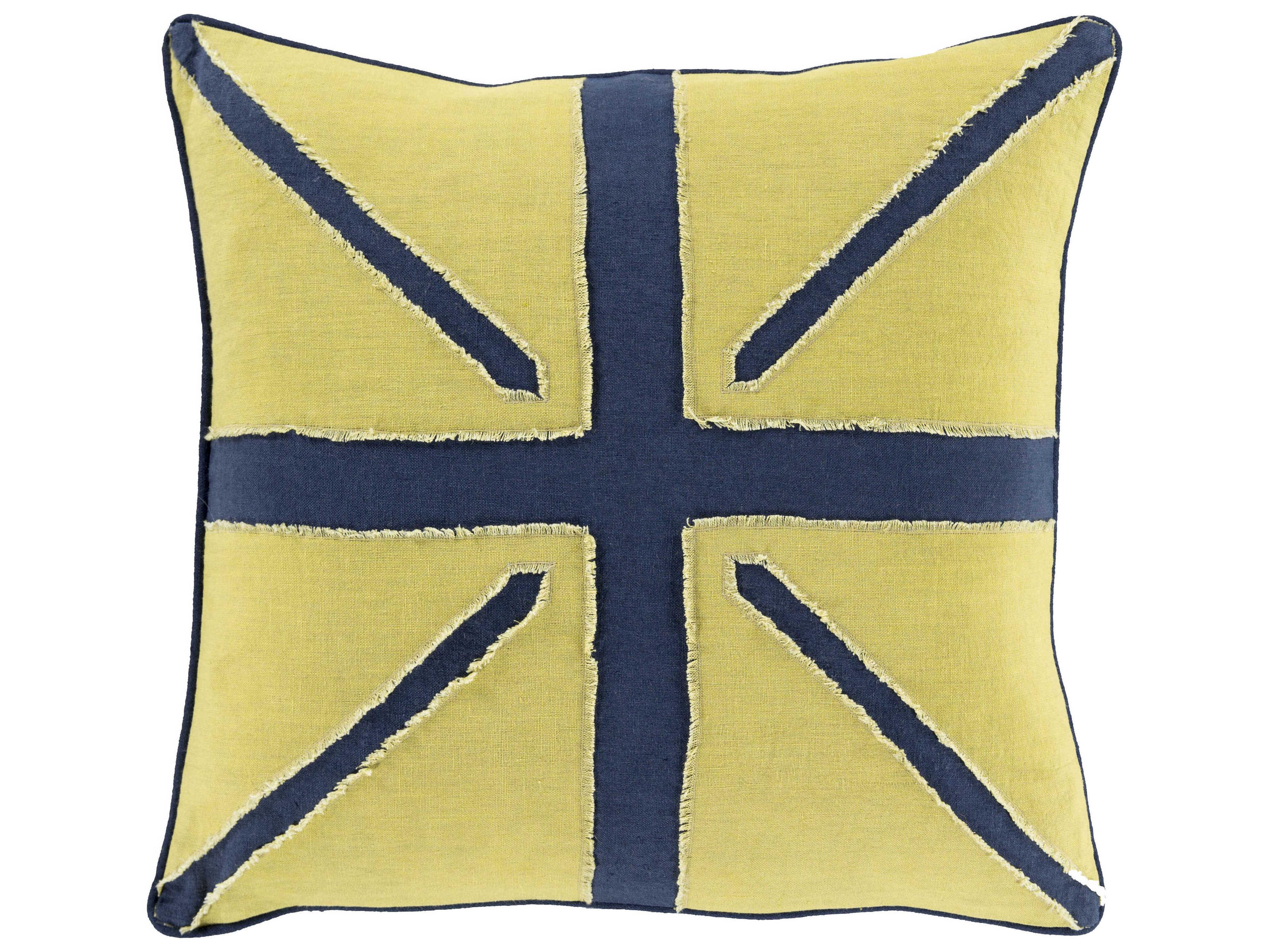 Surya Linen Flag Navy Pillow