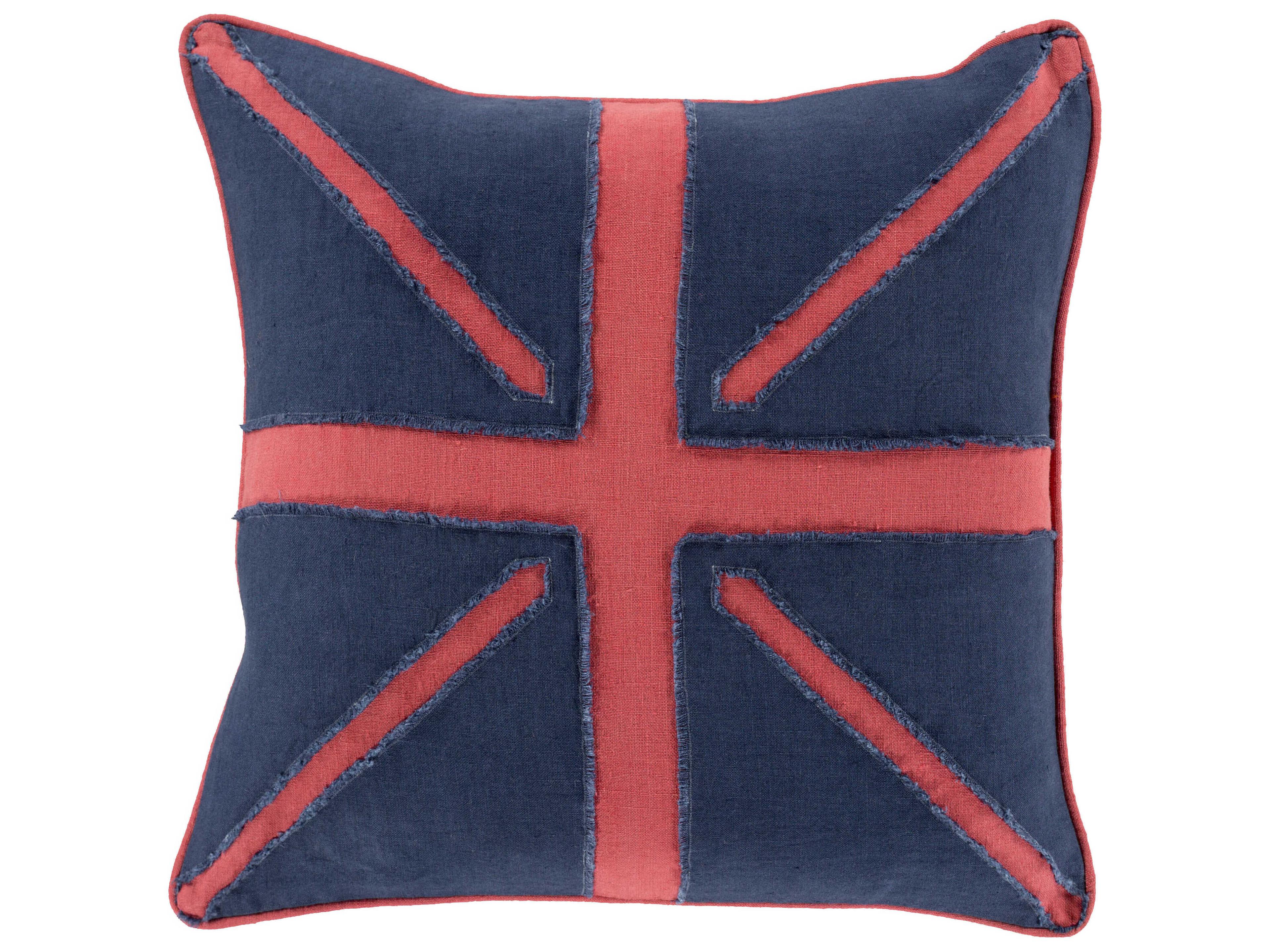 Linen Flag Rose Pillow