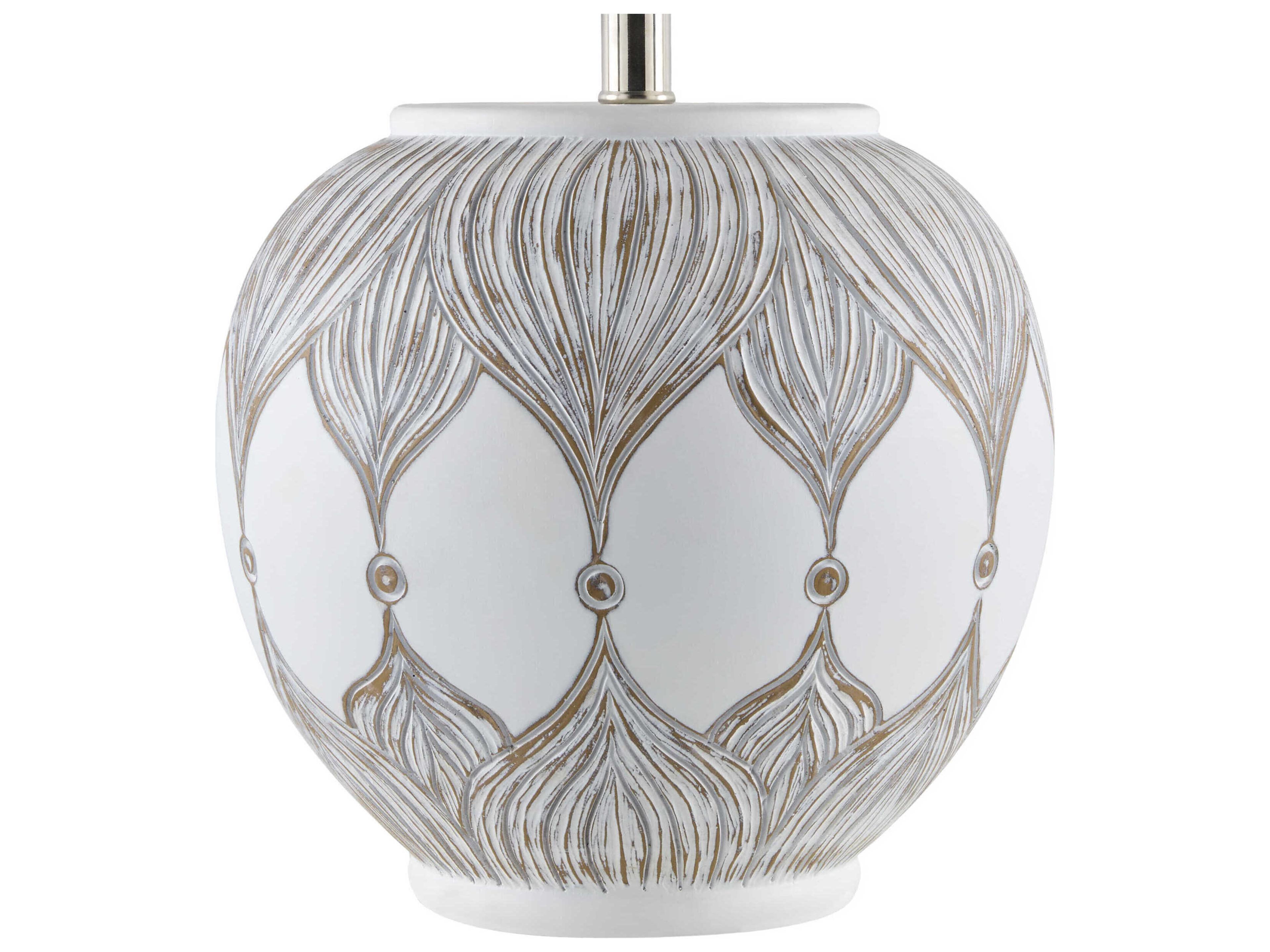 Surya Lafia White Linen Buffet Lamp