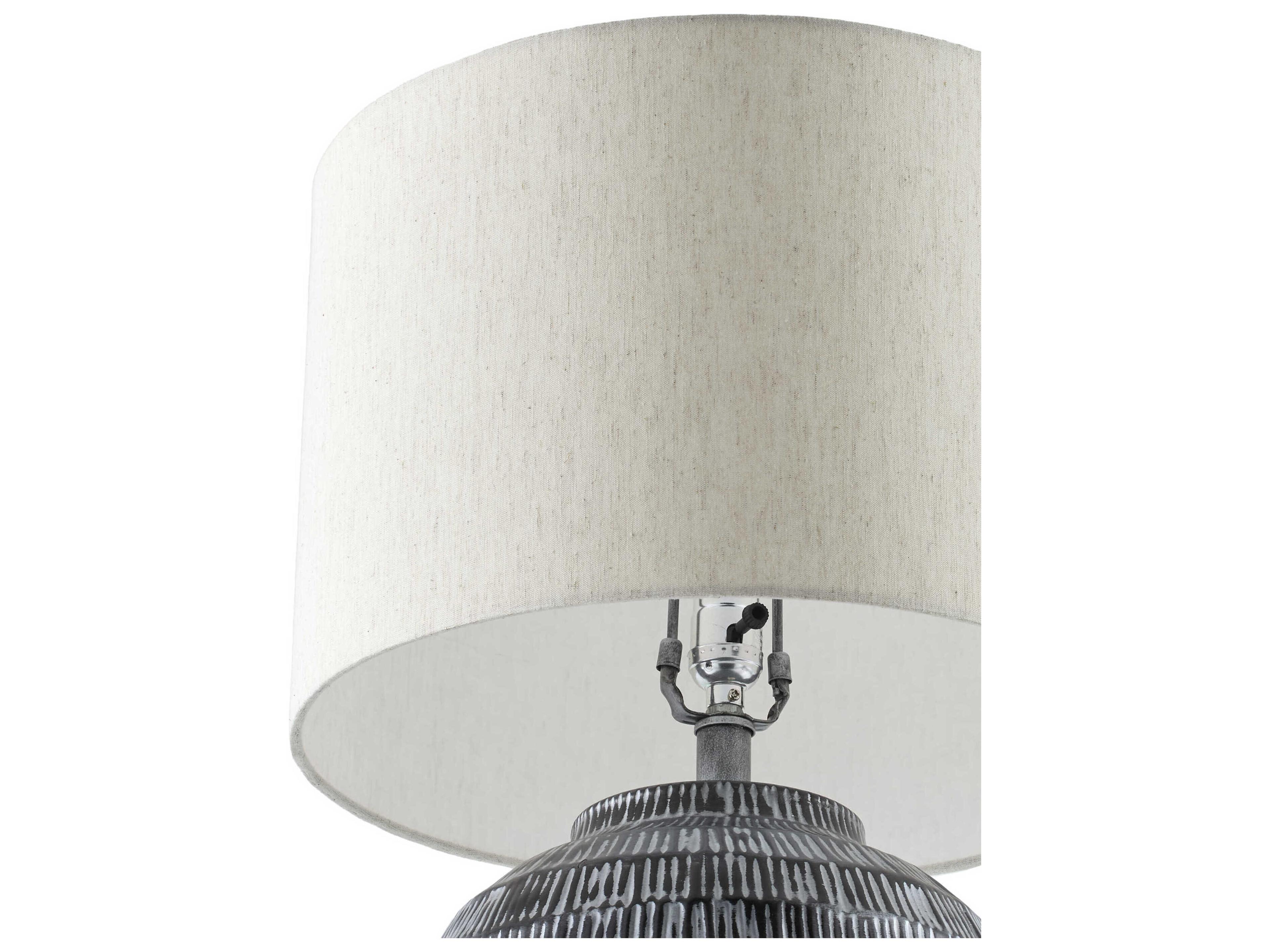 Surya Lomo Black Beige Cotton Buffet Lamp