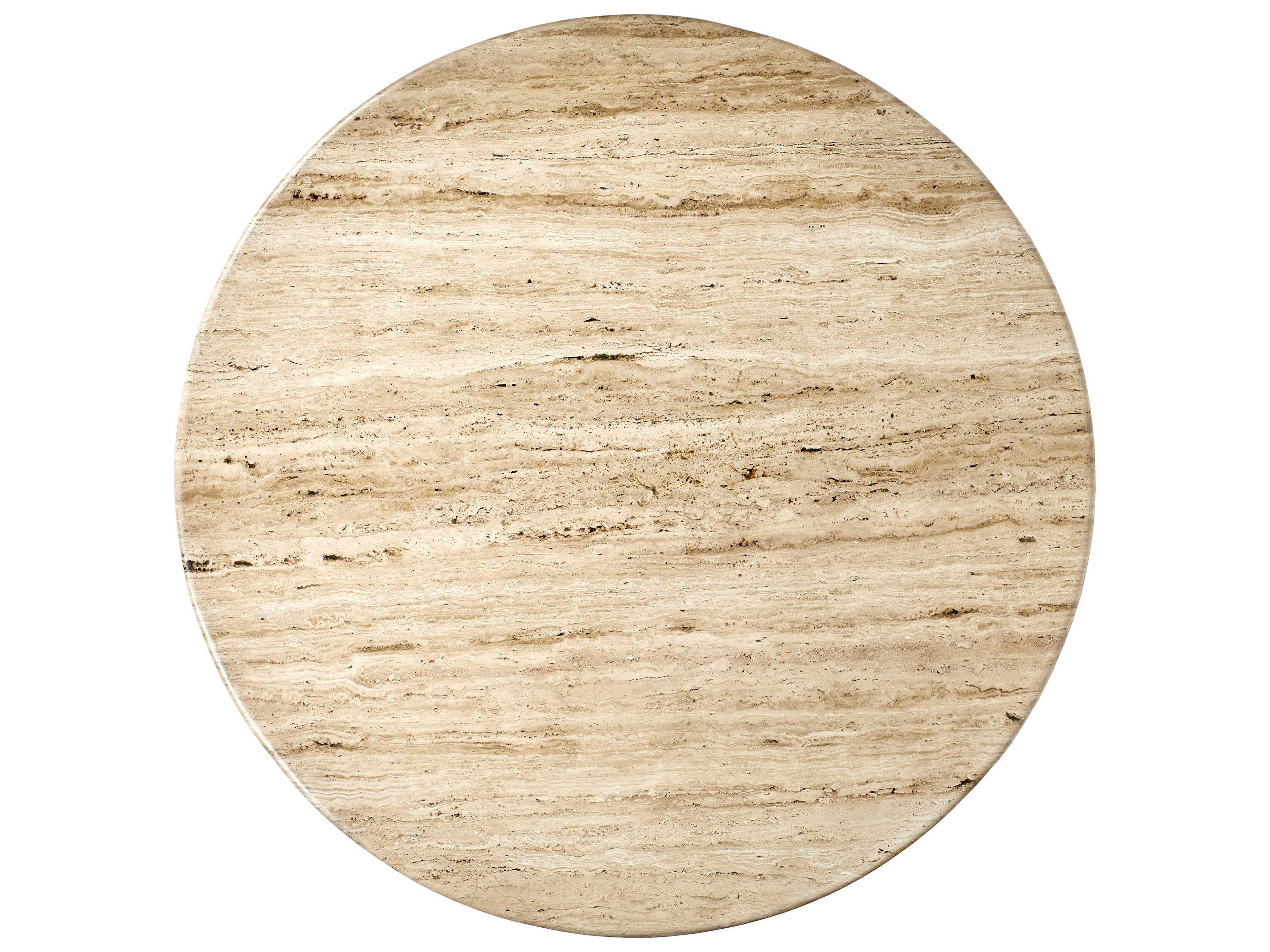 Surya Linus Round Stone Wheat Dark Brown Dining Table