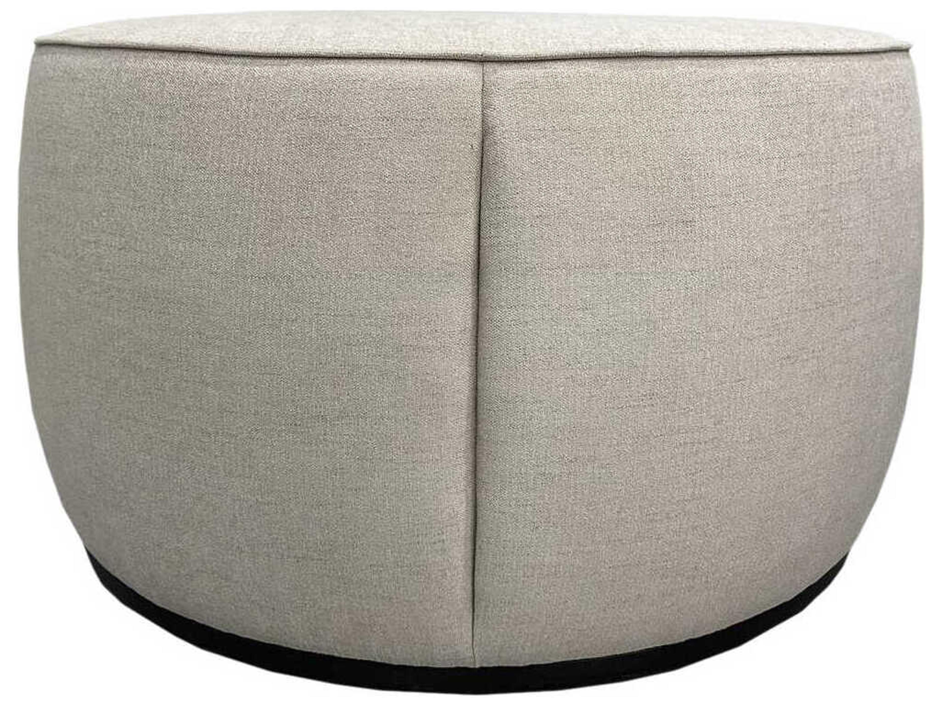 Lanza Dark Brown Beige Upholstered Ottoman