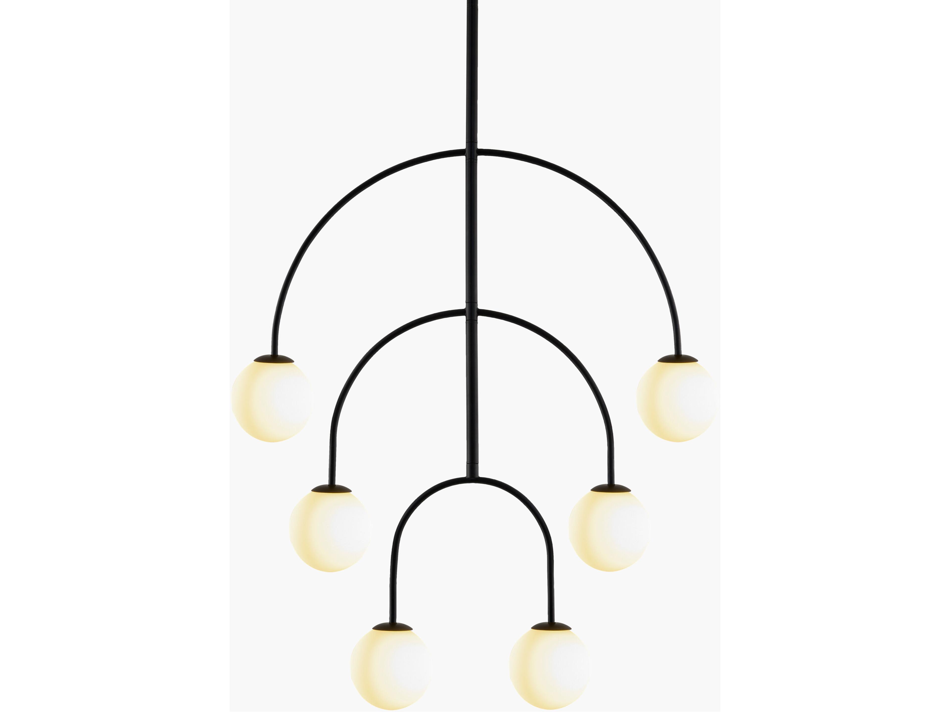Surya Laon 6-Light Black Globe Chandelier