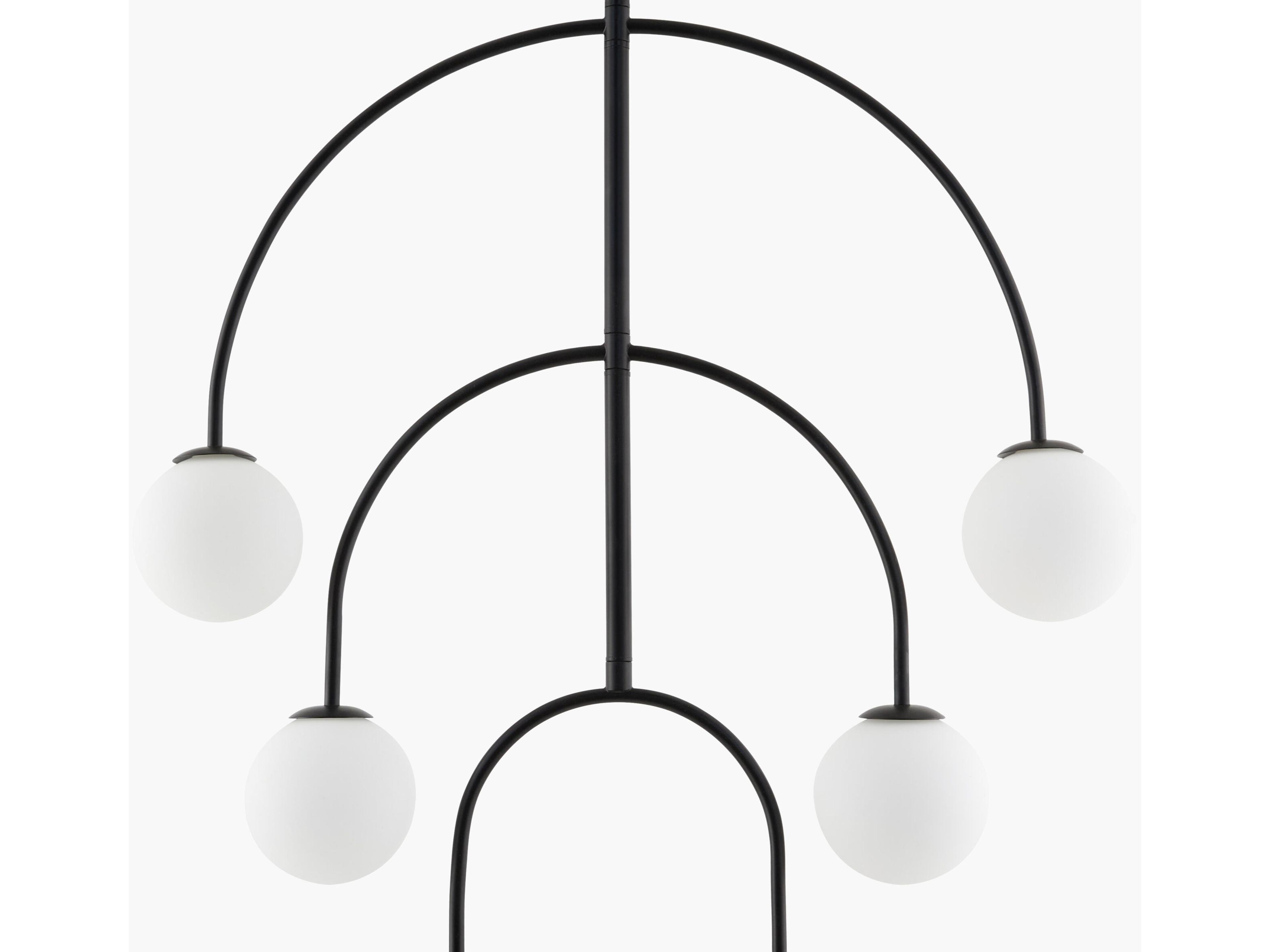 Surya Laon 6-Light Black Globe Chandelier