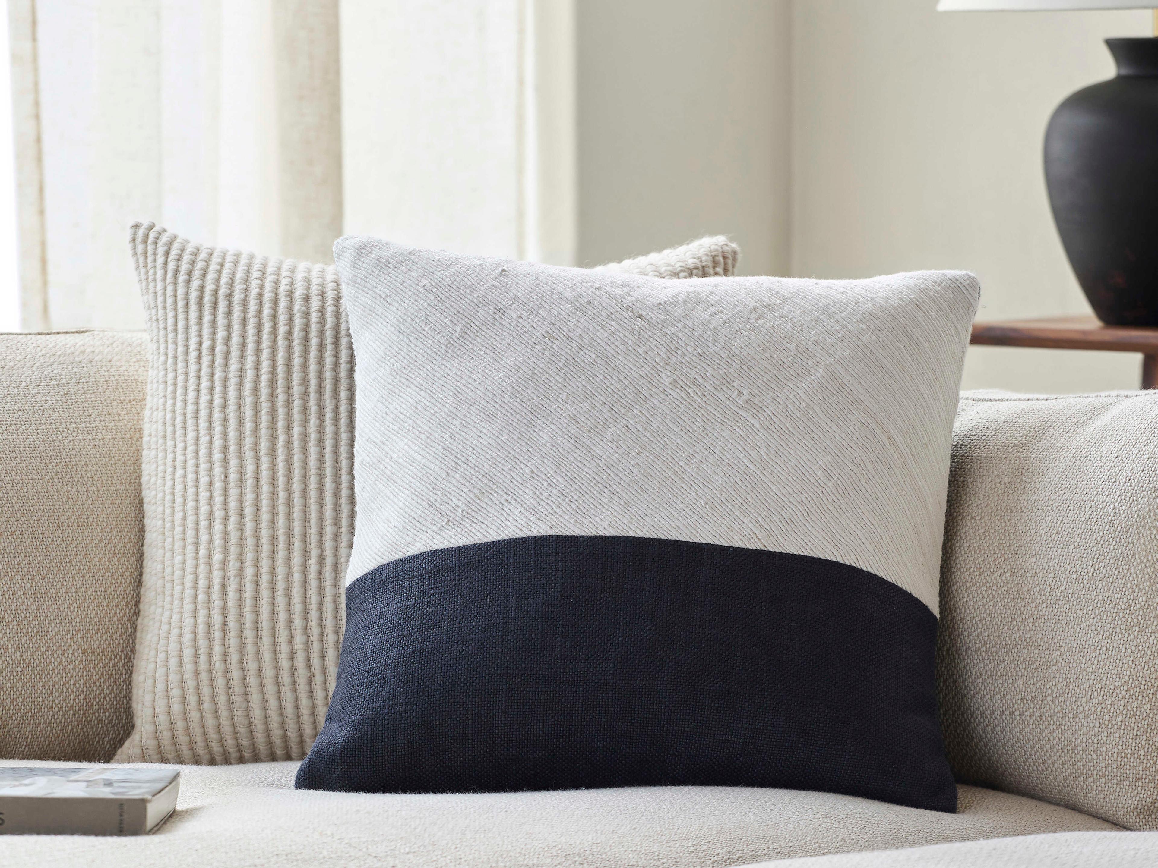 Surya Loomed Ivory Pillow