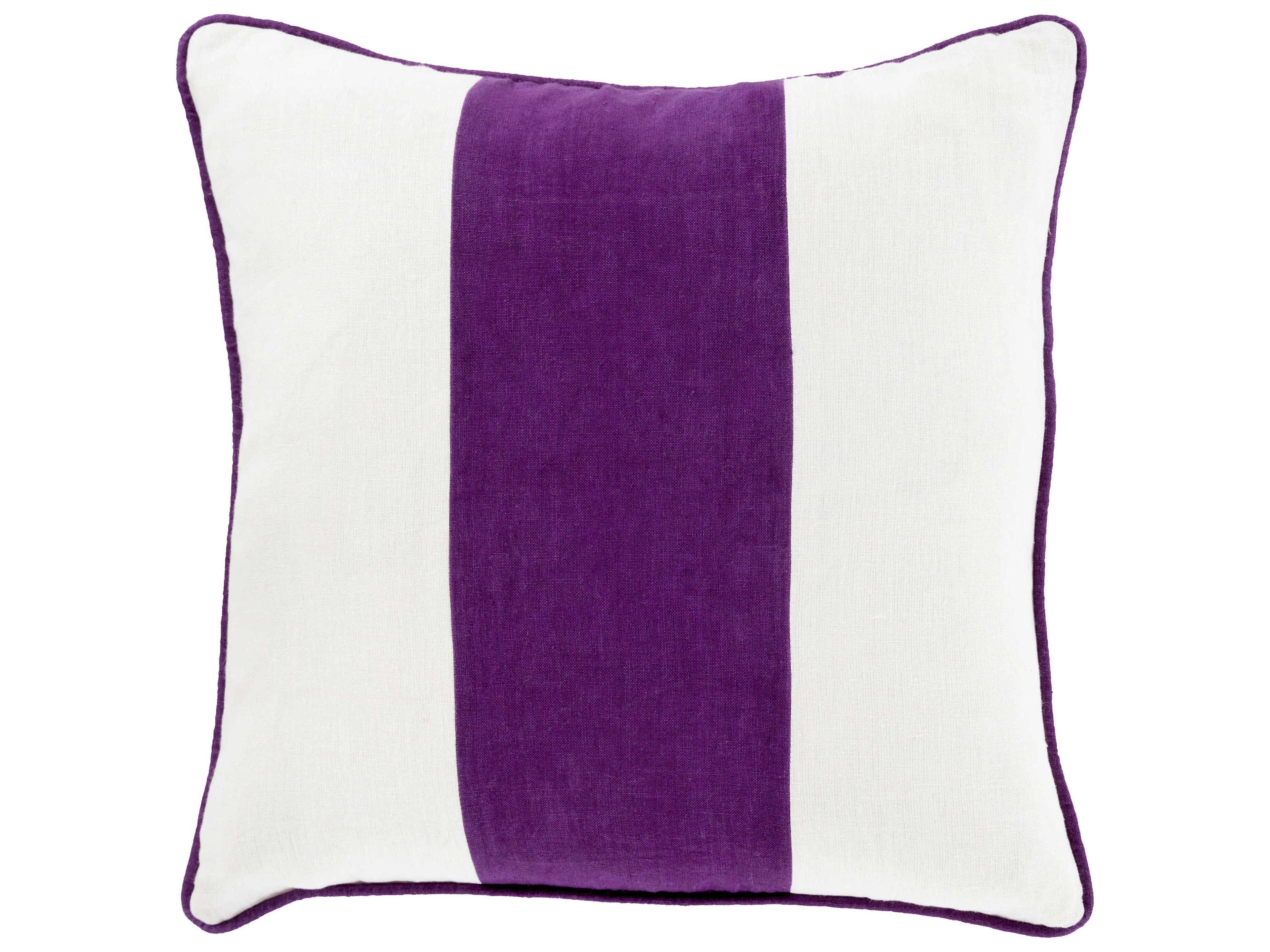 Surya Linen Stripe Medium Purple Pillow