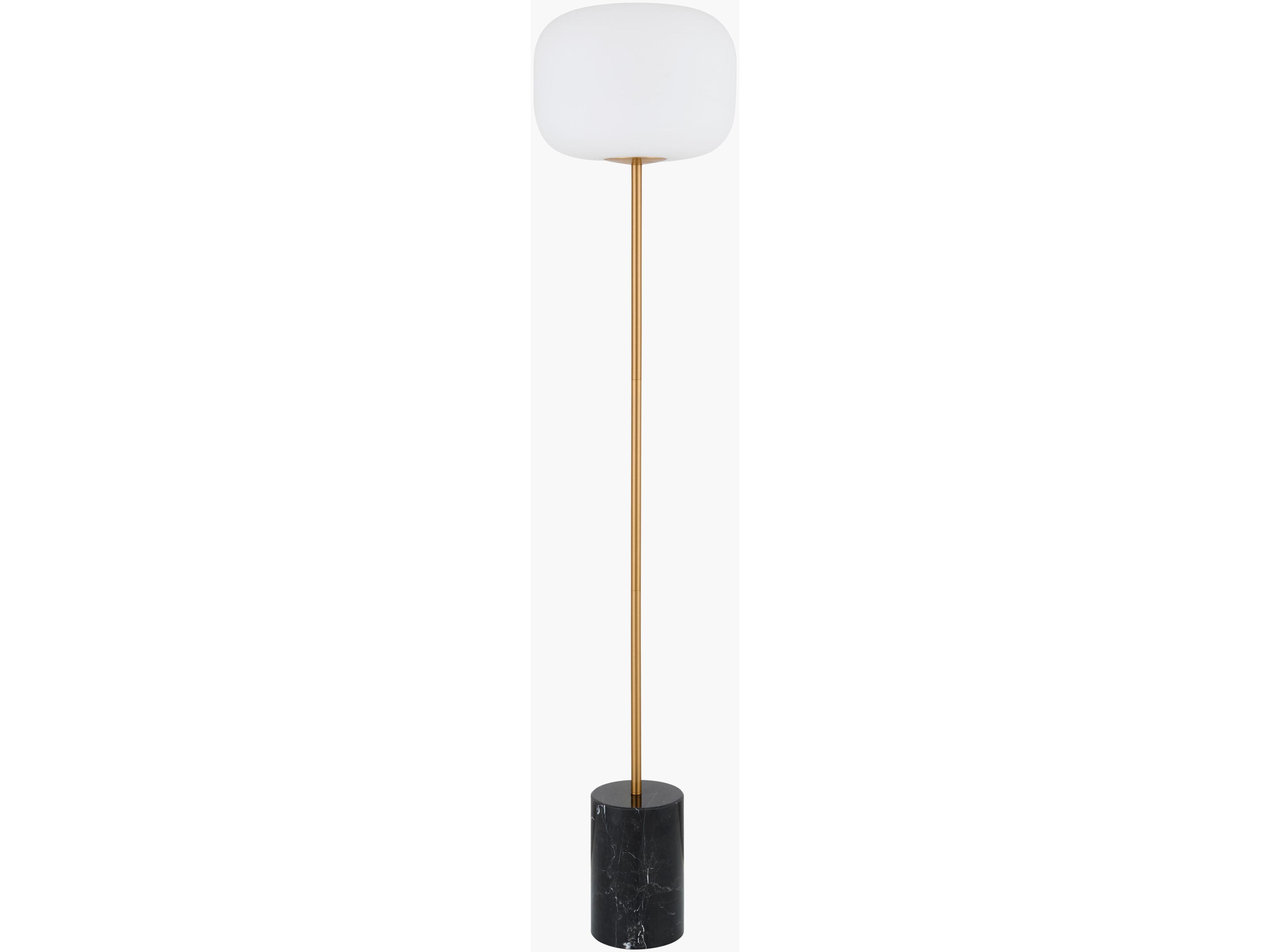 Lunaris Black White Glass Floor Lamp