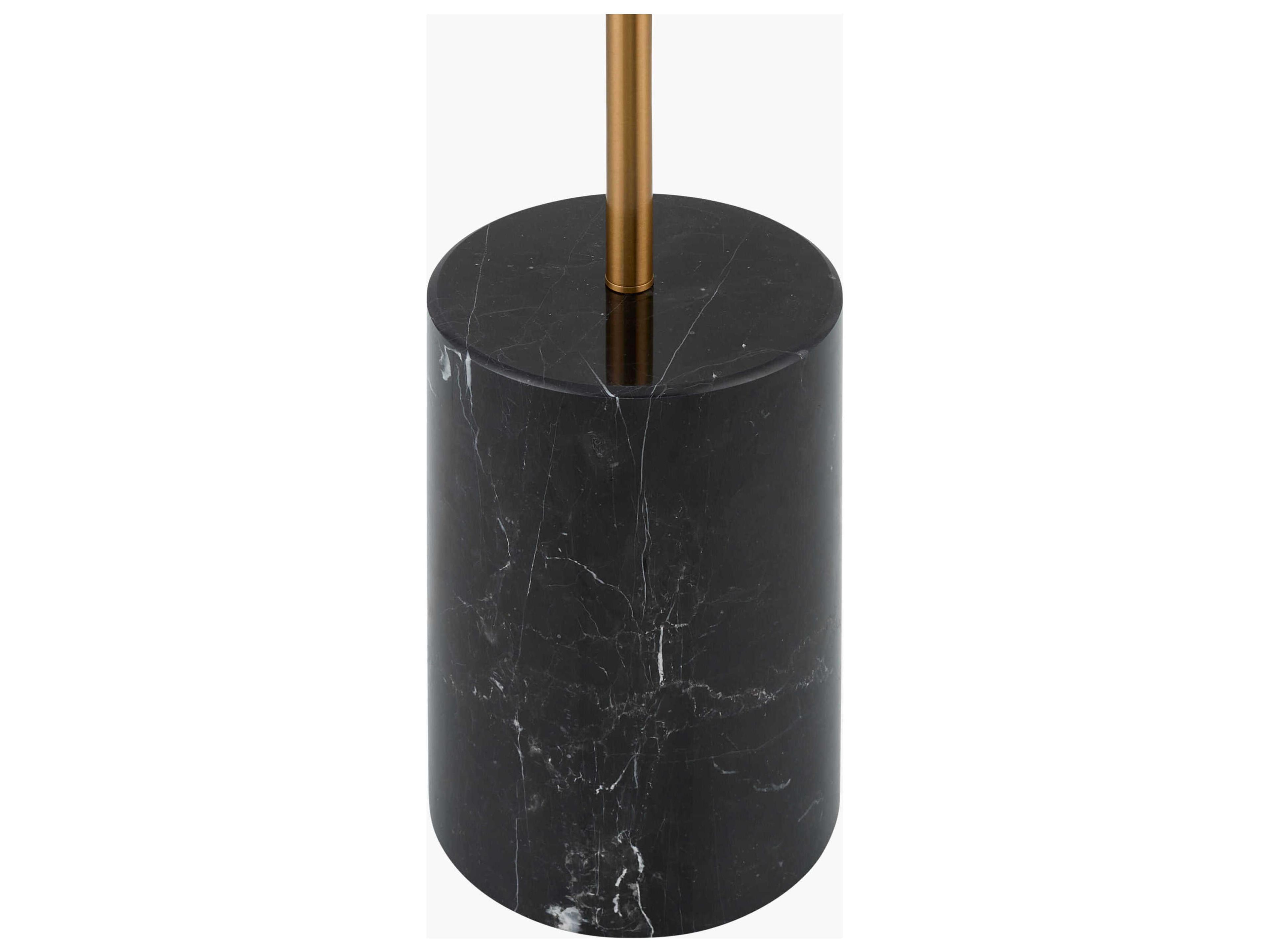 Surya Lunaris Black White Glass Floor Lamp