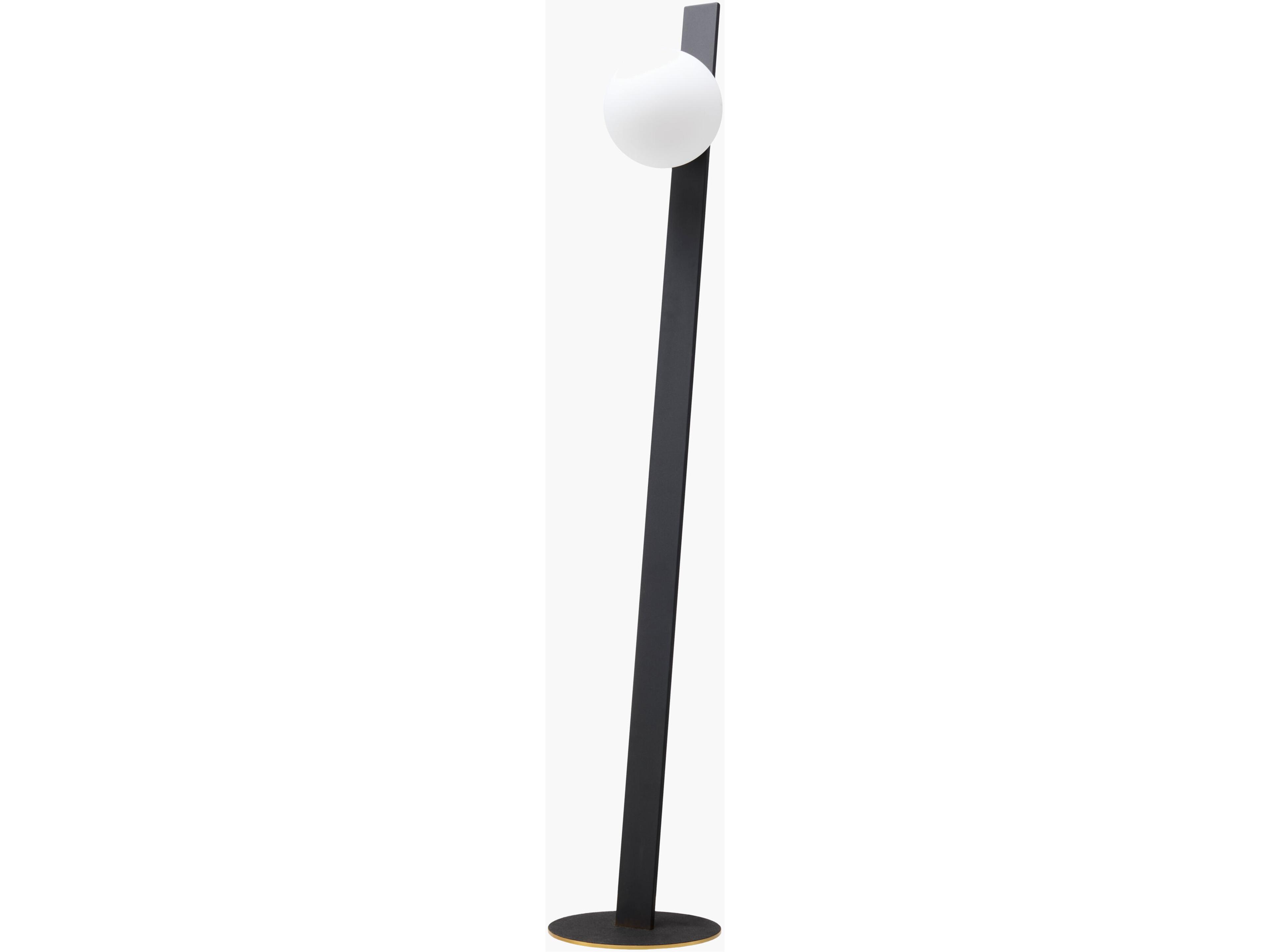 Lubango Black White Glass Floor Lamp