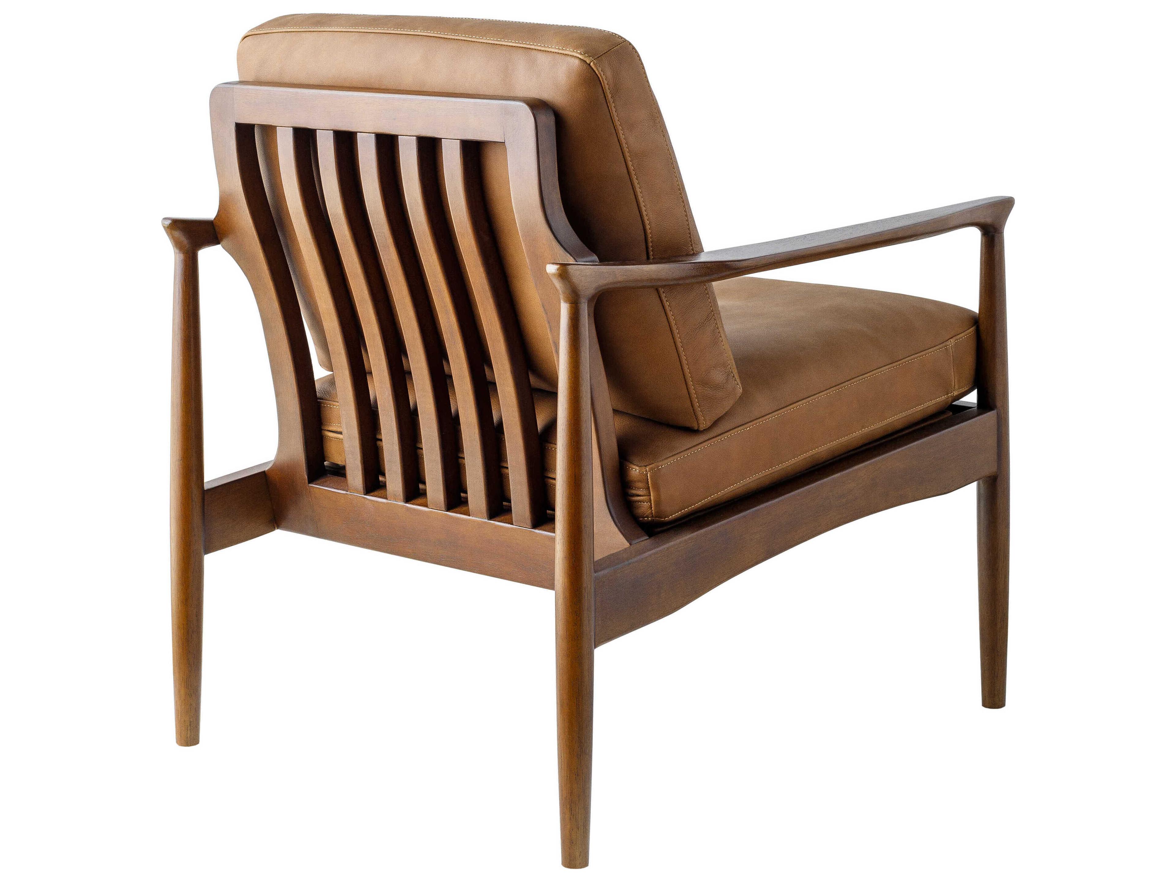 Surya Lewiston Brown Leather Accent Chair 