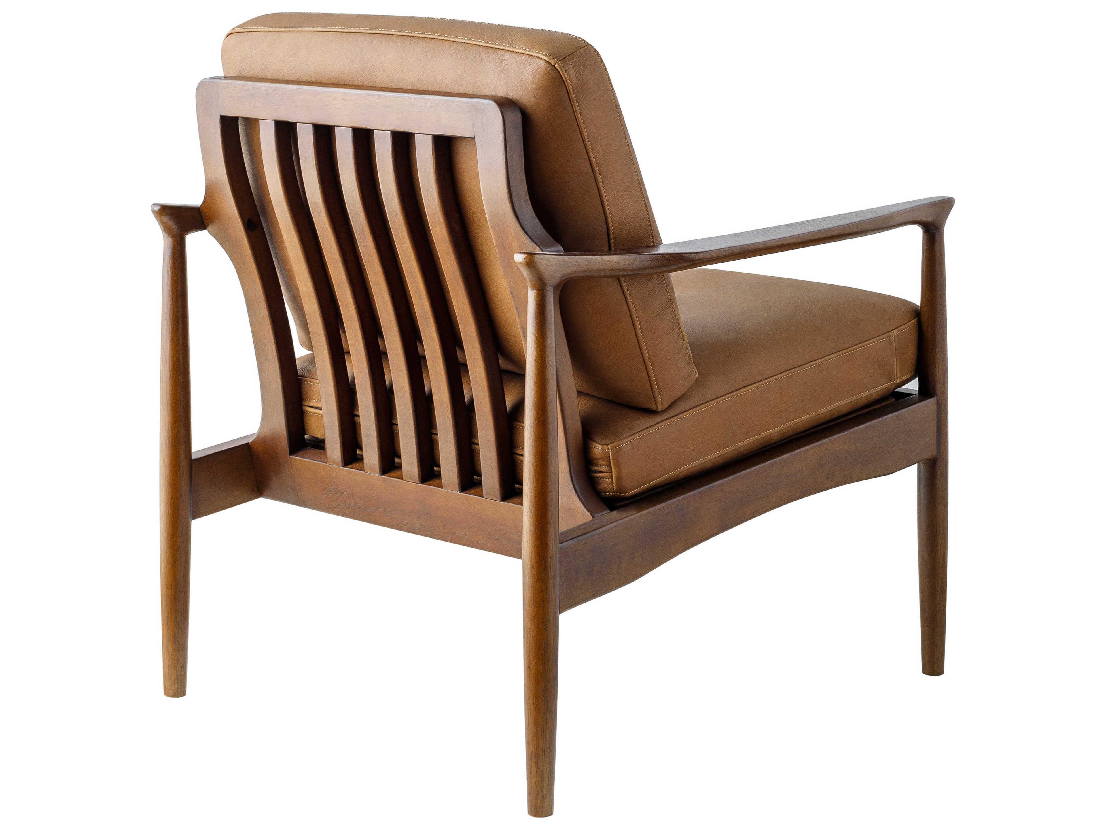 Surya Lewiston Brown Leather Accent Chair 