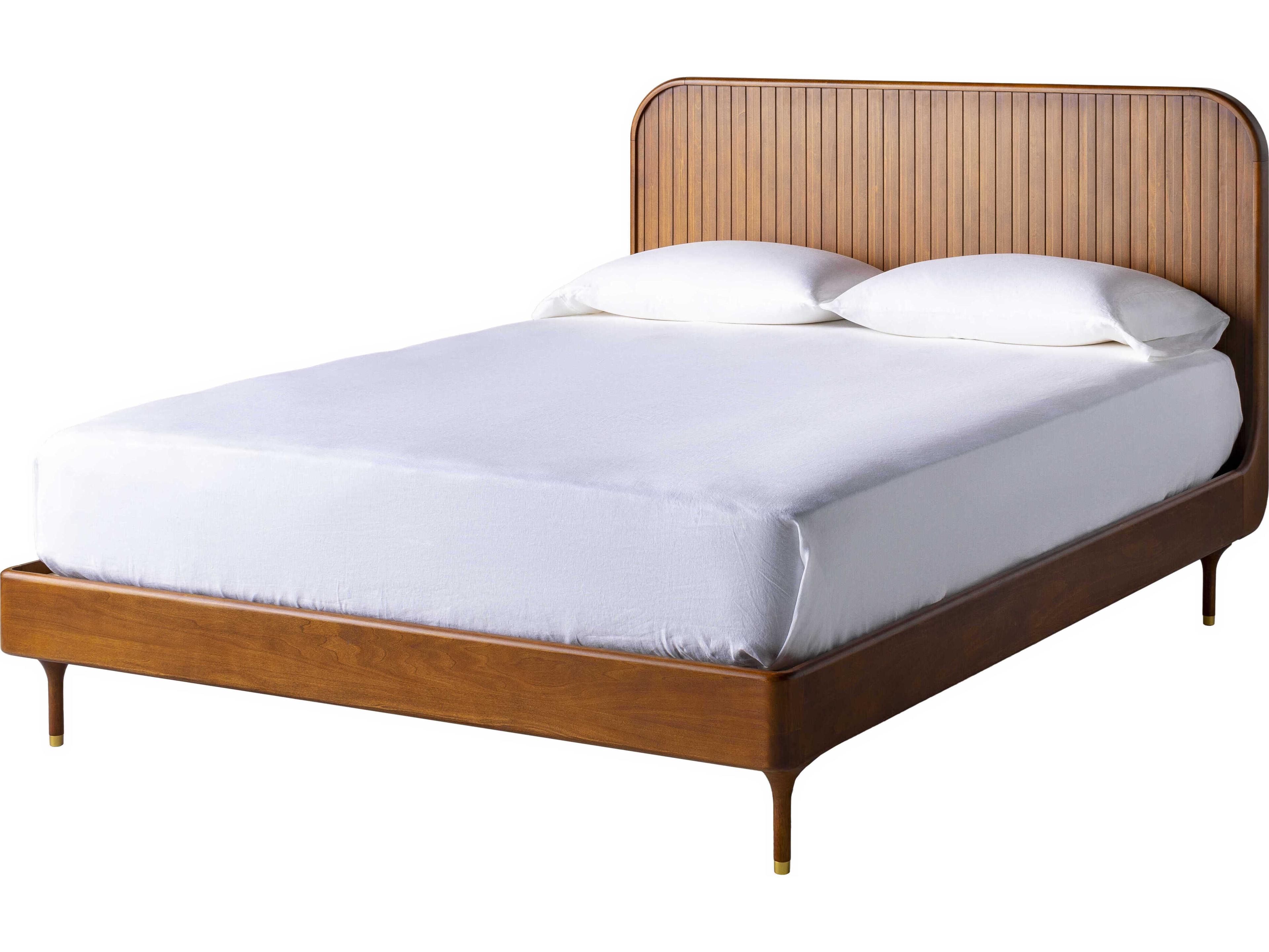 Madri Brown Poplar Wood Queen Platform Bed