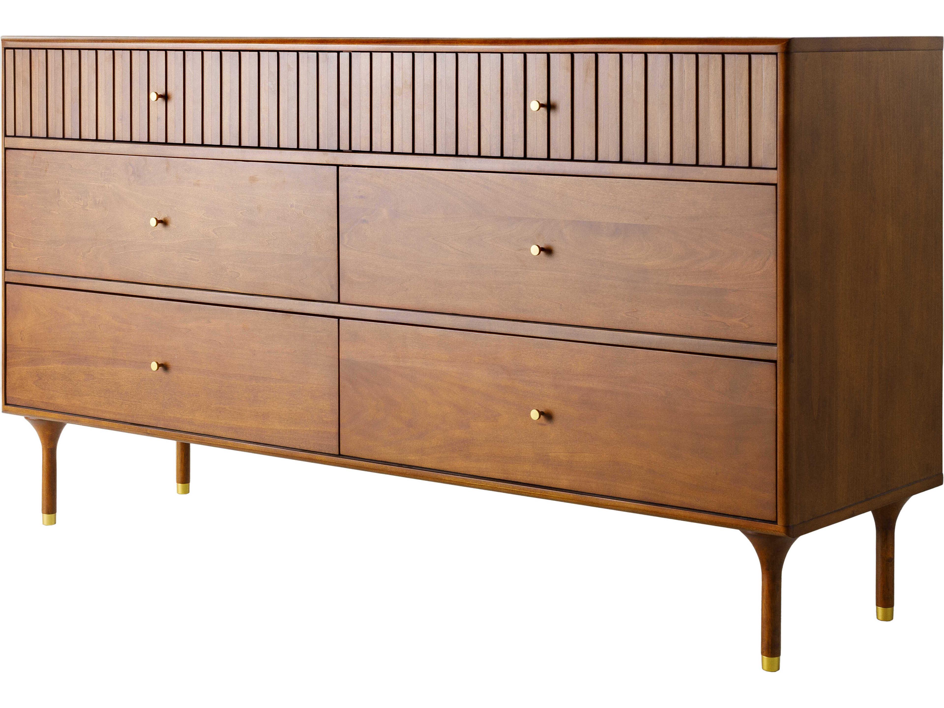Surya Madri 6-Drawers Poplar Wood Double Dresser