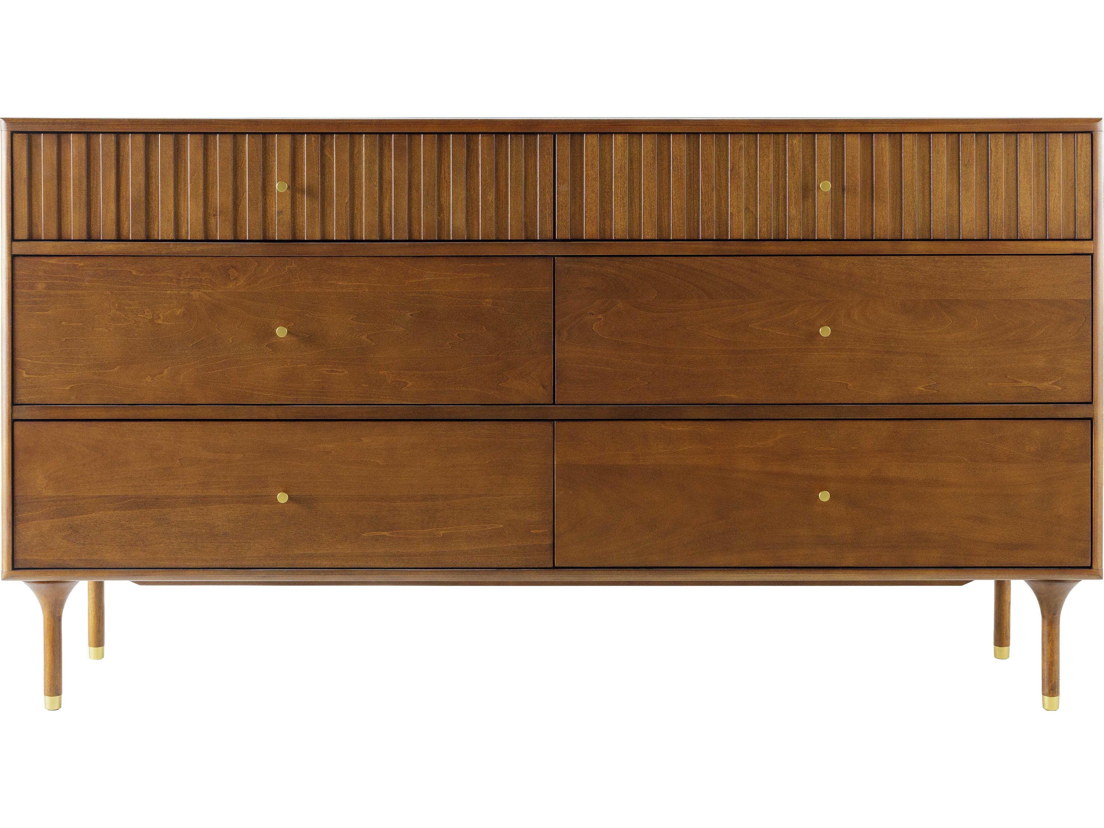 Surya Madri 6-Drawers Poplar Wood Double Dresser