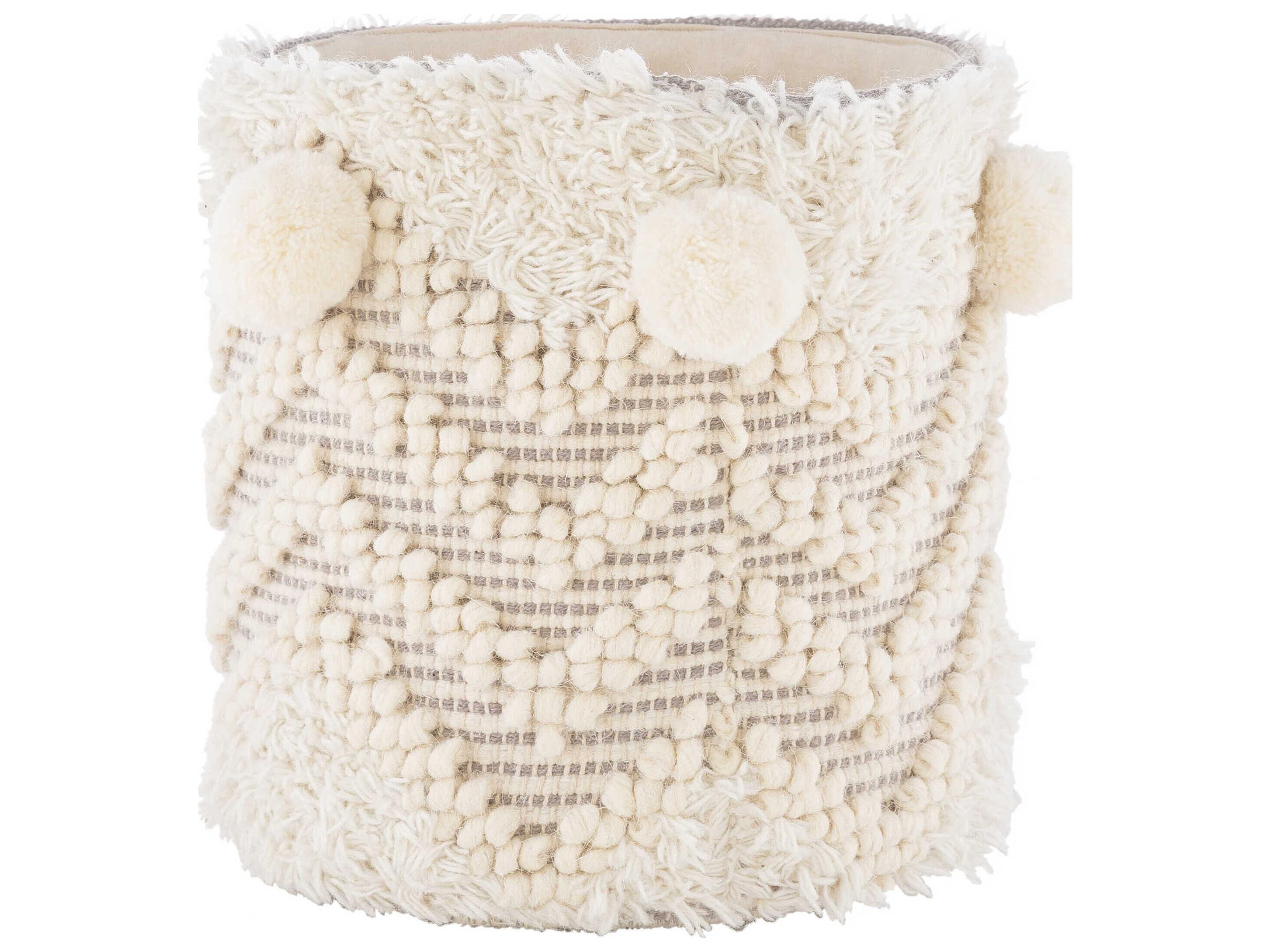 Surya Mali White Decorative Basket