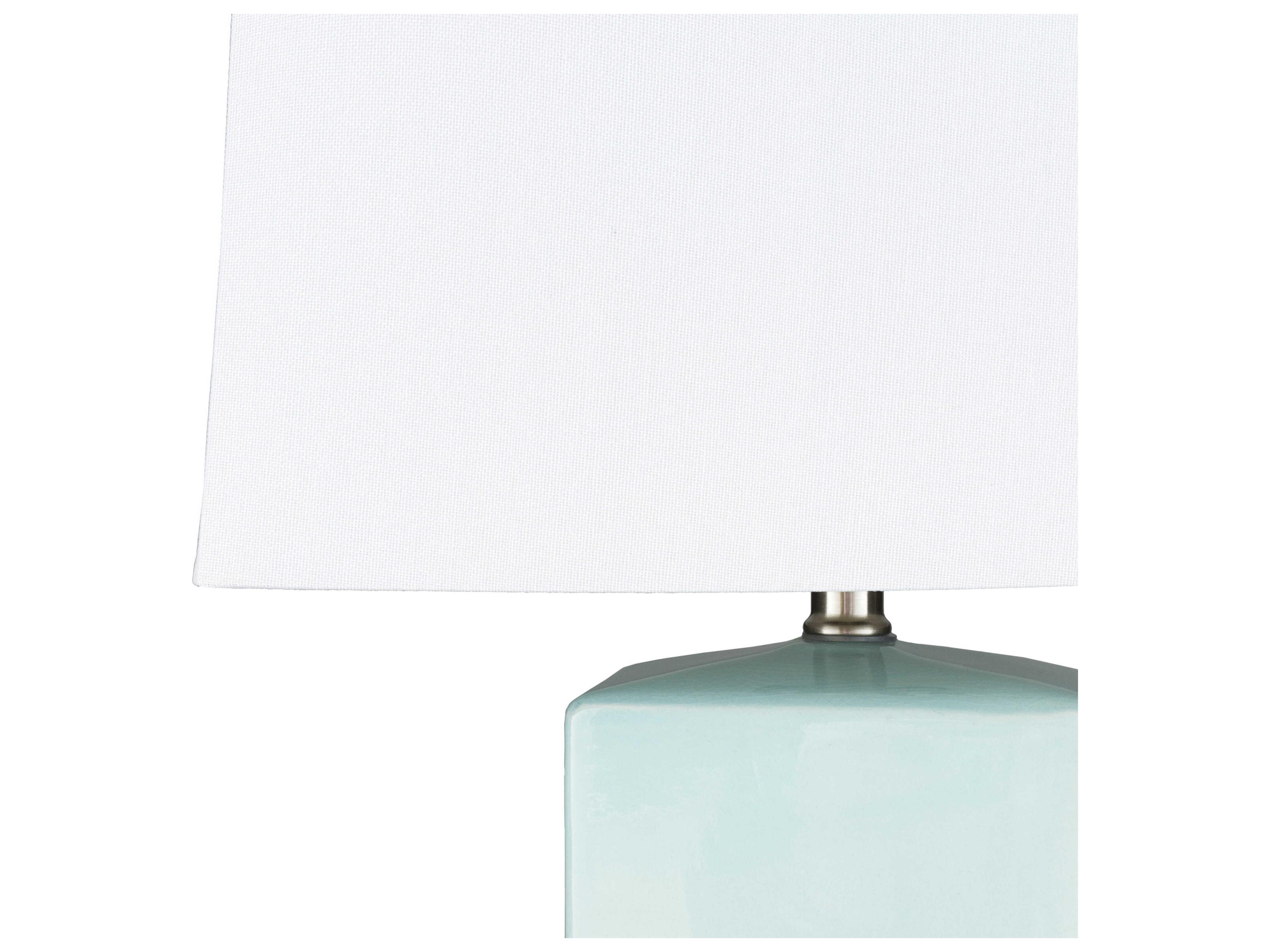 Surya Malloy Aqua Ivory Linen Blue Buffet Lamp